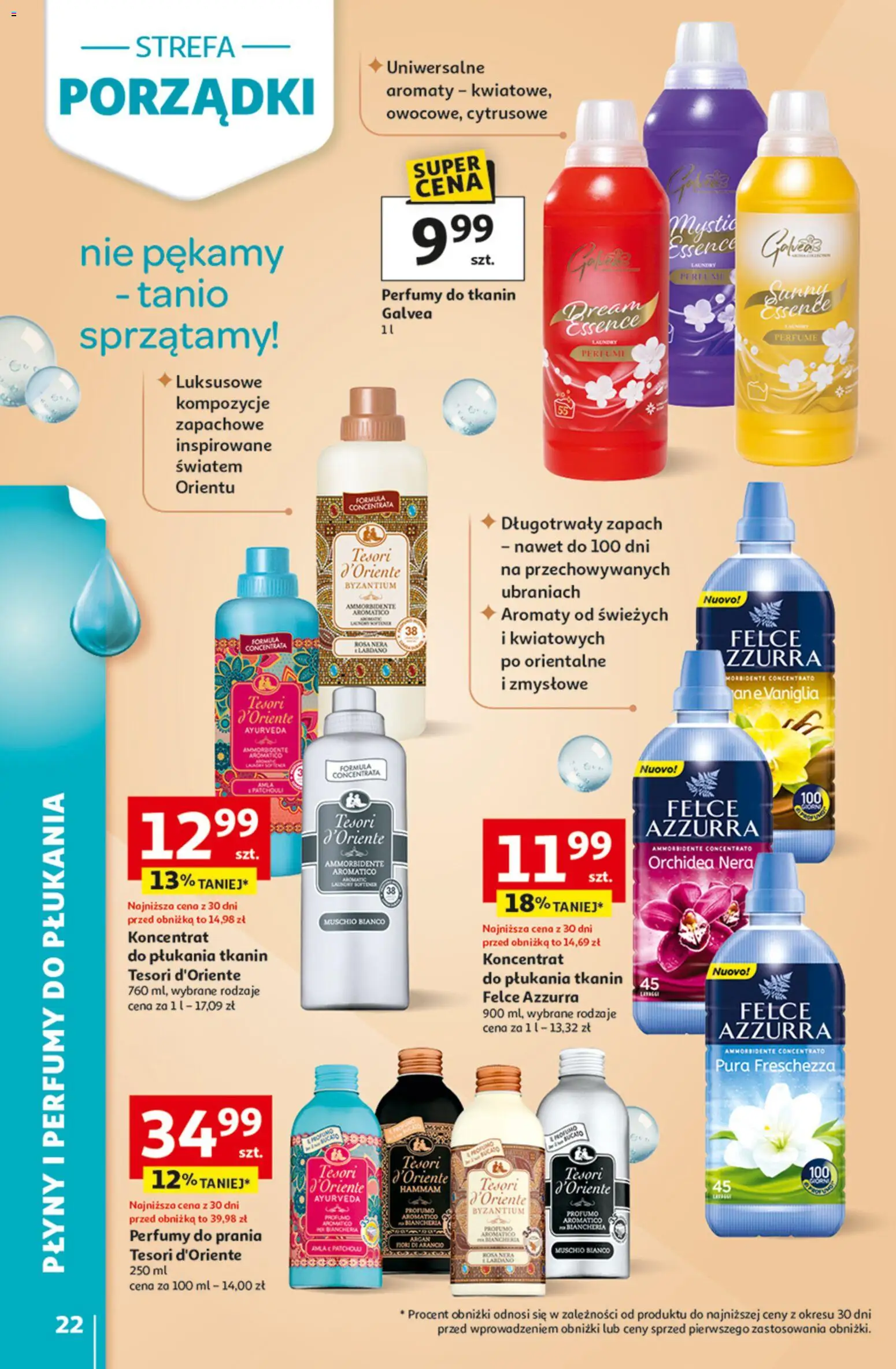 Auchan gazetka - Strefa Porządki Hipermarket od 18.03.2026 | Strona: 22 | Produkty: Tesori d'oriente, Perfumy, Zapach