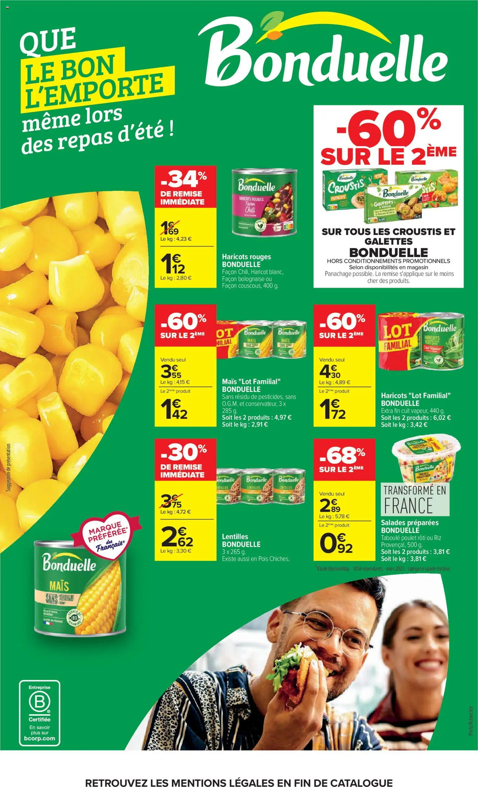 {H1} | Page: 18 | Produits: Salade, Mais, Haricots rouges, Pois