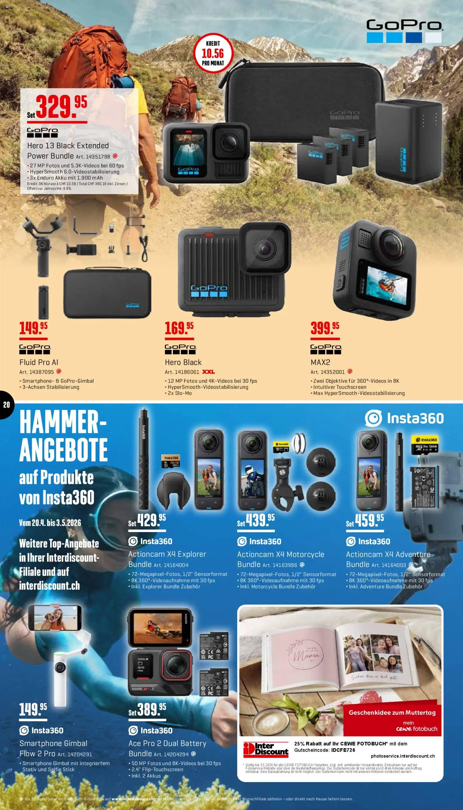 Interdiscount aktionen – gültig ab 20.04.2026 | Seite: 20 | Produkte: Smartphone, Selfie Stick, Stativ