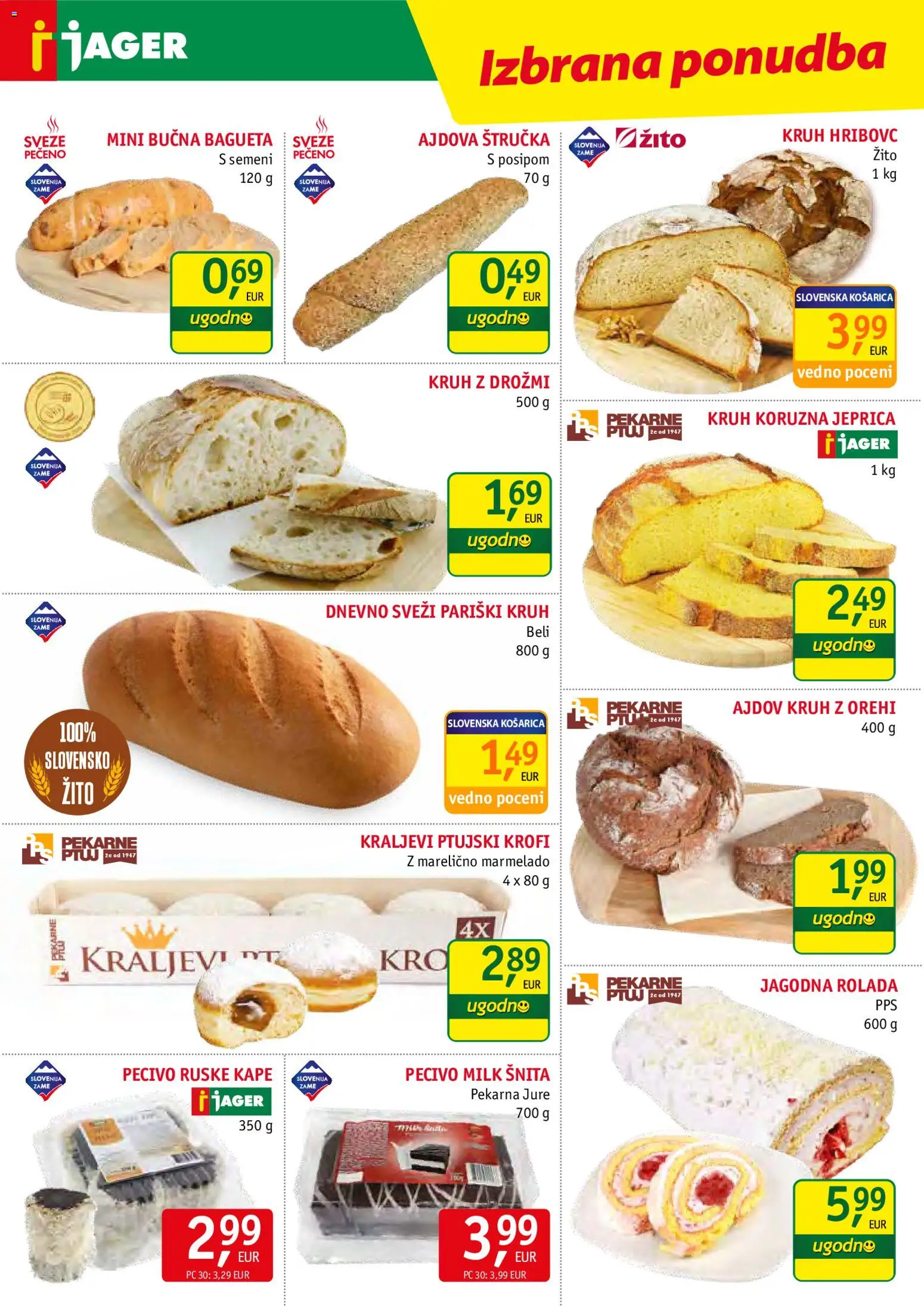 Novi Jager katalog ponudbe – veljaven od 15.04.2026 | Stran: 6 | Izdelki: Štručka, Pekarna, Rolada, Kruh