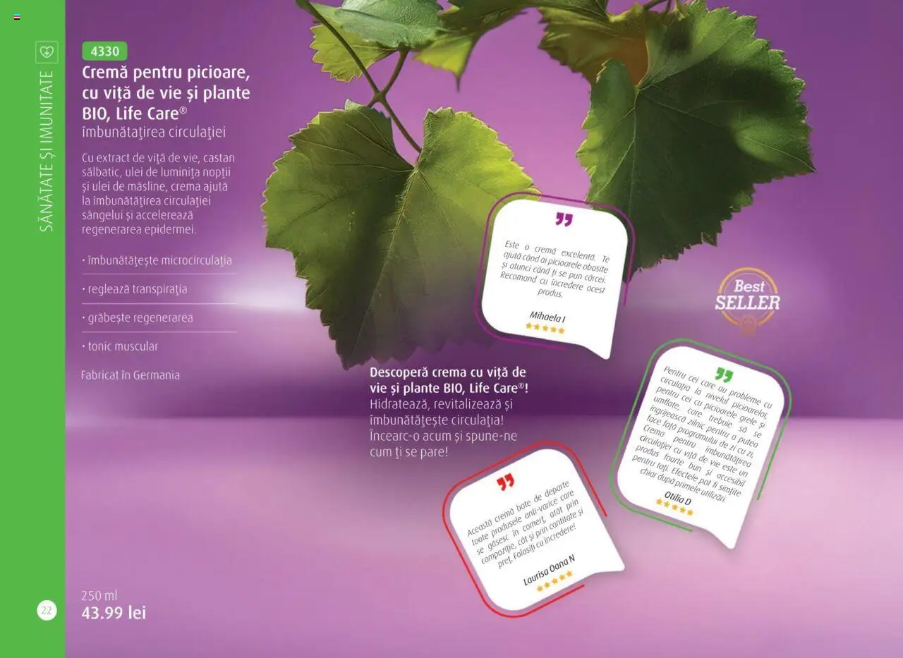 Life Care catalog - Aprilie/Octombrie – valabil de la 01.04.2025 | Pagină: 24 | Produse: Cremă, Ulei
