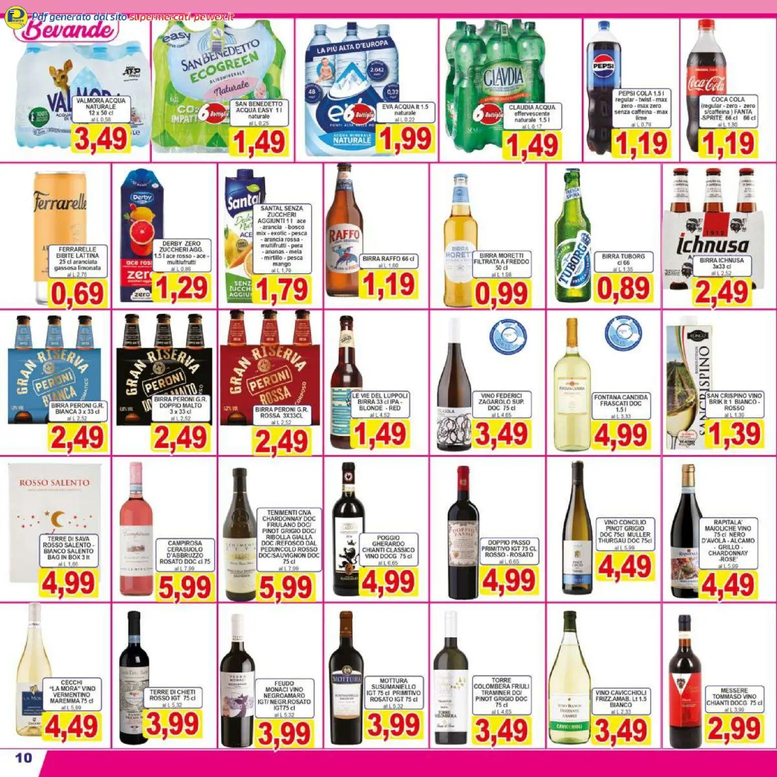 Volantino Pewex del 07.01.2026 | Pagina: 10 | Prodotti: Ananas, Lime, Arancia, Coca Cola