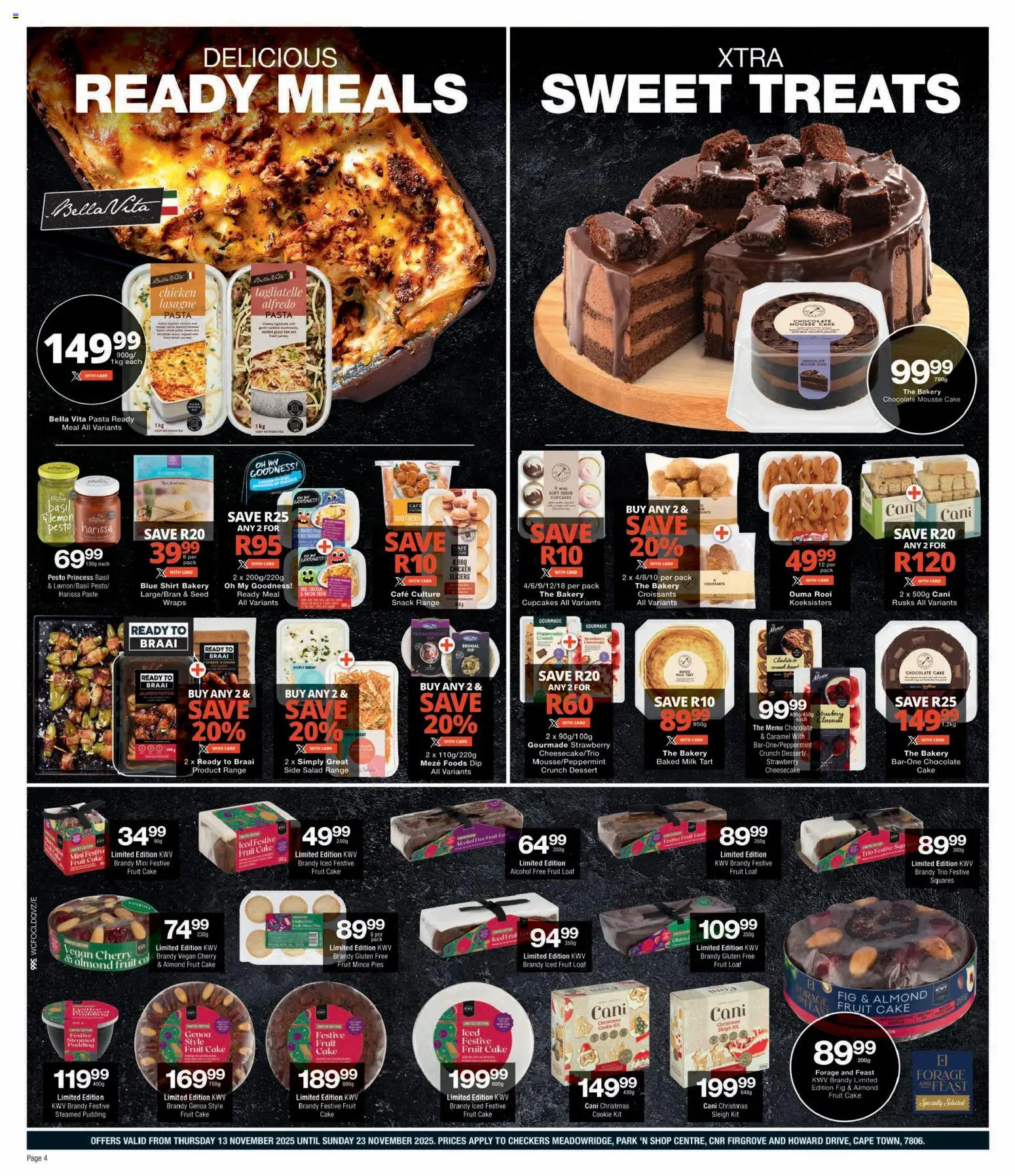 New Checkers catalogue – valid from 13.11.2025 | Page: 4 | Products: Shirt, Bakery, Milk, Rusks