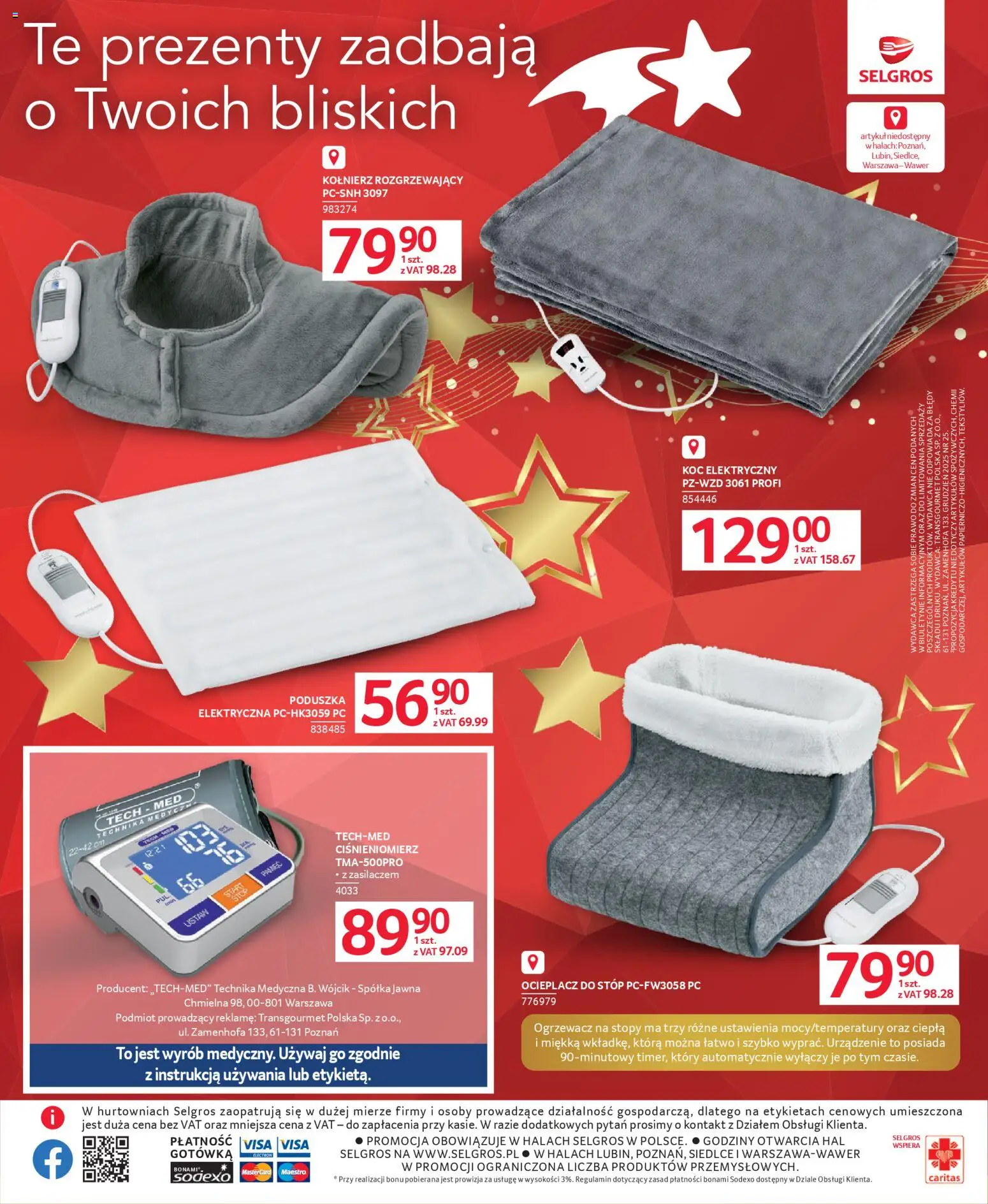 Selgros cash&carry Gazetka - Prezenty od 04.12.2025 | Strona: 22 | Produkty: Koc elektryczny, PC, Ciśnieniomierz, Koc