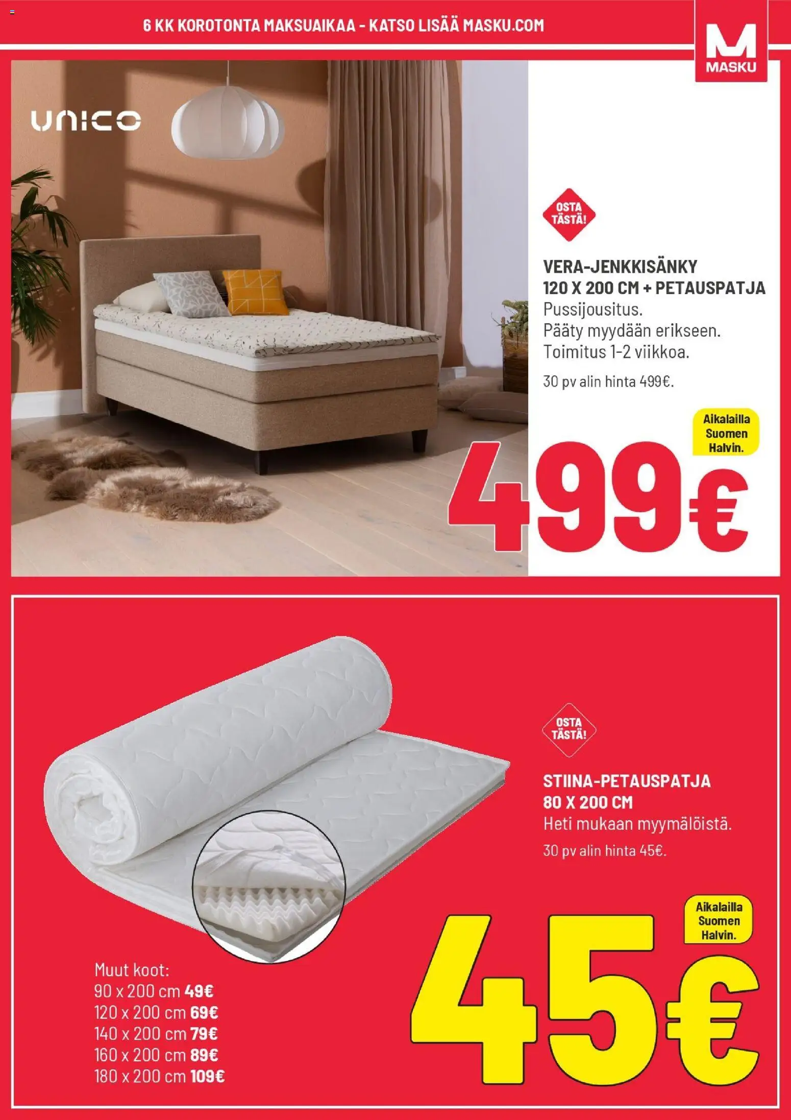 Masku tarjoukset – voimassa 08.12.2025 alkaen | Sivu: 7 | Tuotteet: Petauspatja