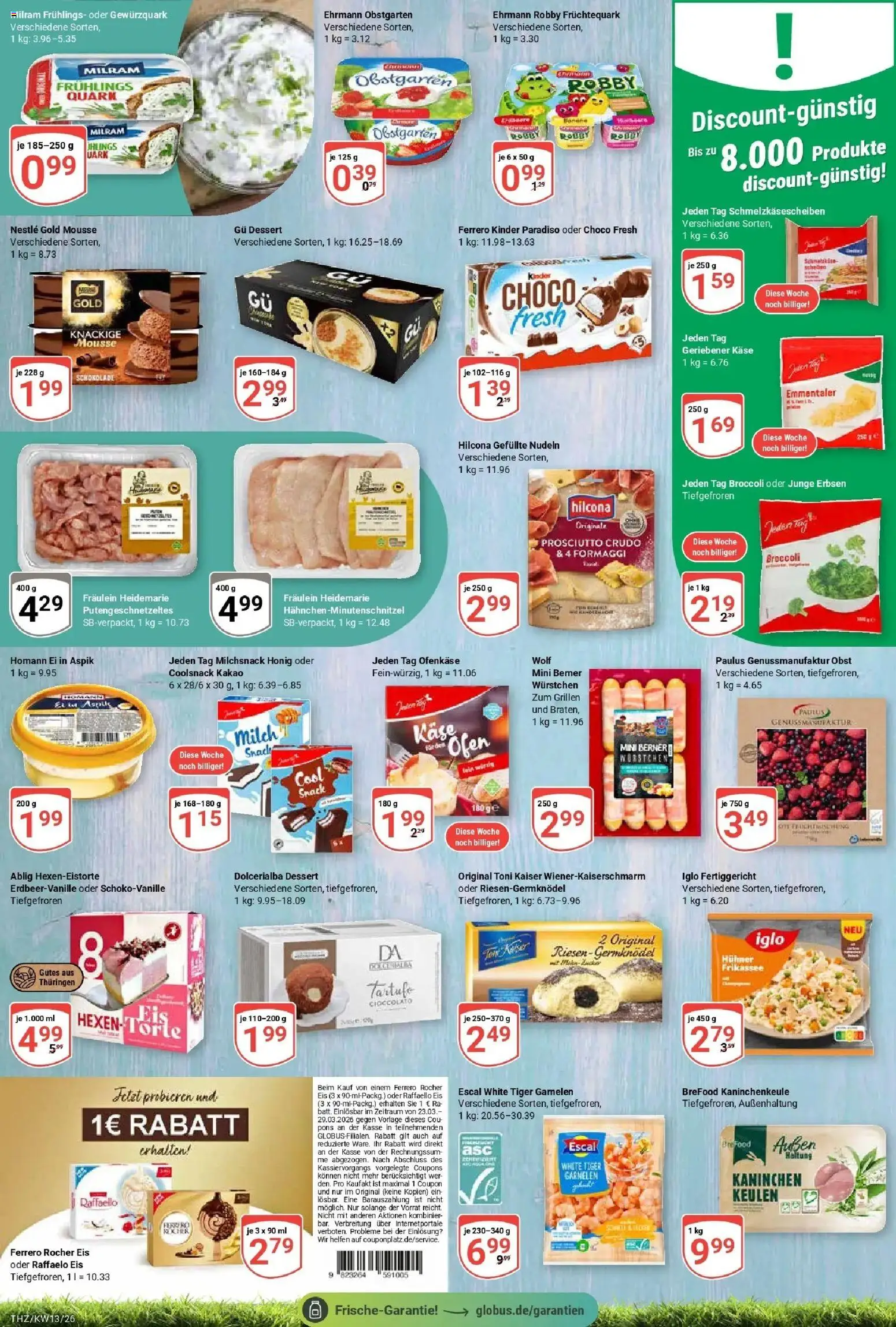 Globus prospekt Zeitz	 – gültig ab 23.03.2026 | Seite: 12 | Produkte: Schokolade, Iglo, Garnelen, Nudeln