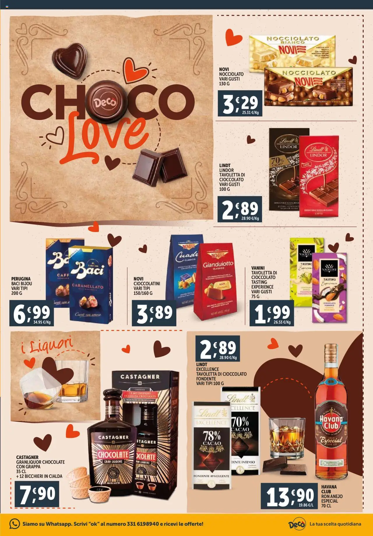 Volantino Decò del 16.10.2025 | Pagina: 13 | Prodotti: Latte, Cacao, Cioccolatini, Grappa