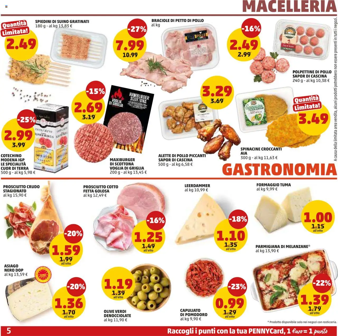 Volantino PENNY del 23.10.2025 | Pagina: 5 | Prodotti: Prosciutto Crudo, Pomodoro, Olive, Prosciutto
