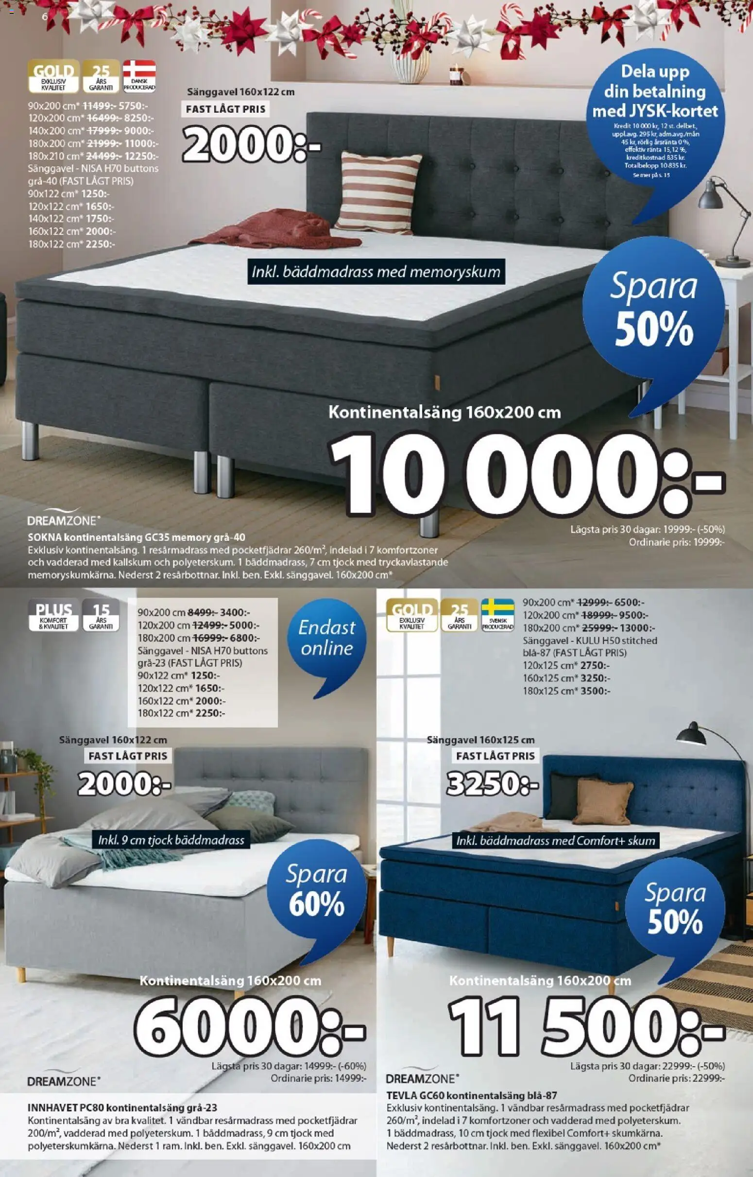 JYSK reklamblad aktuell från 03.11.2025 | Sida: 6 | Produkter: Bäddmadrass, Resårmadrass, Sänggavel