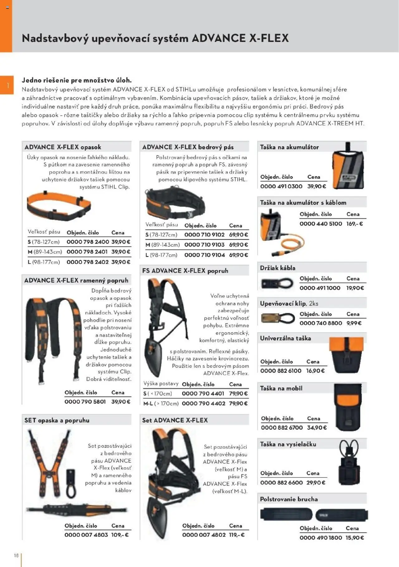 Nové STIHL akcie – leták je platný od 29.09.2025 | Strana: 16 | Produkty: Pás, Mobil, Akumulátor, Opasok