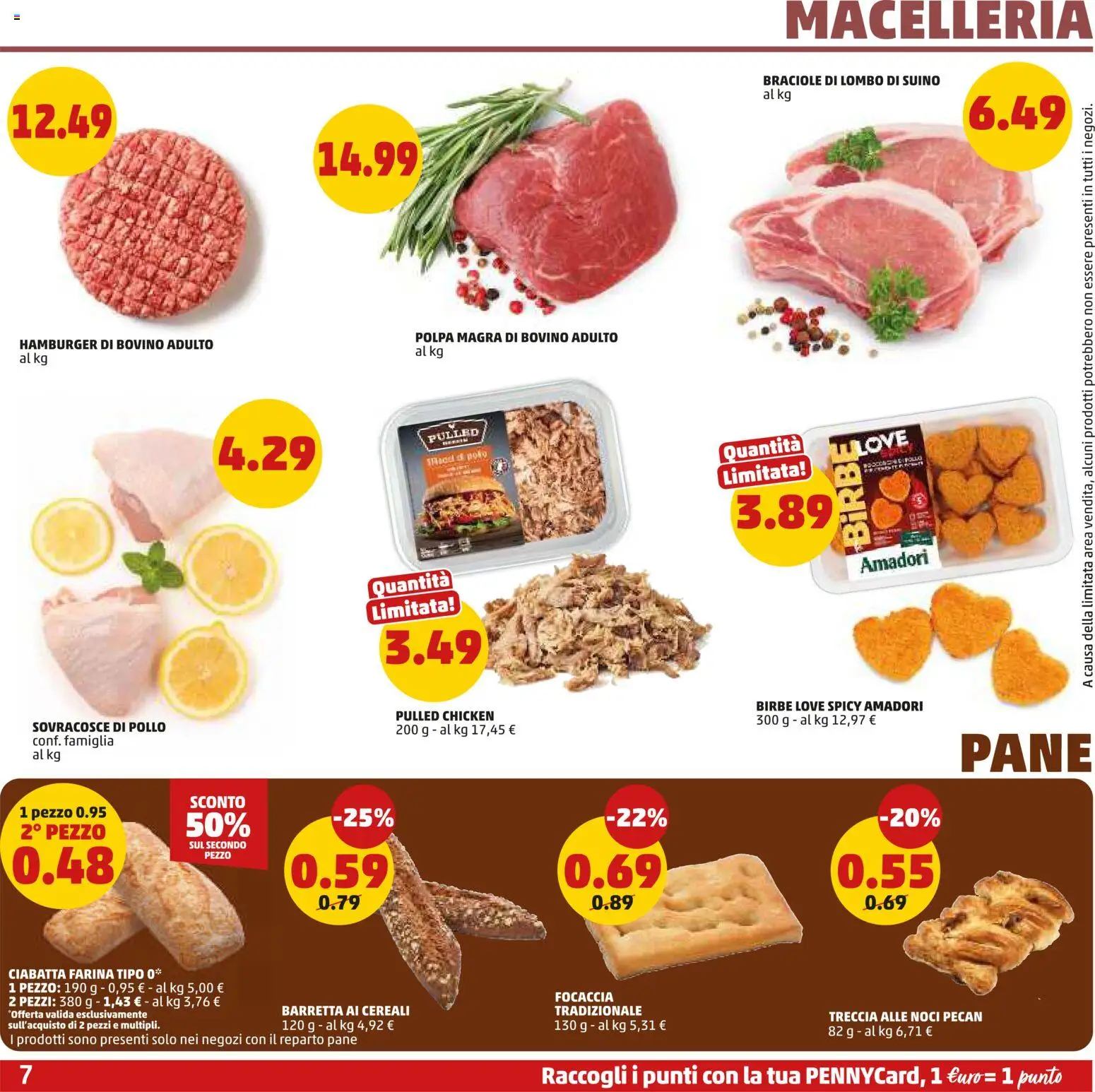 Volantino PENNY del 29.01.2026 | Pagina: 7 | Prodotti: Pollo, Cereali, Focaccia, Barretta