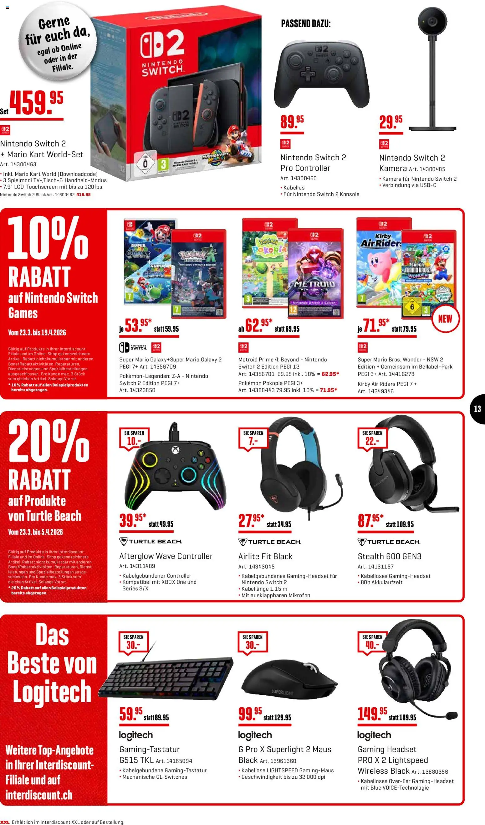 Interdiscount aktionen – gültig ab 23.03.2026 | Seite: 13 | Produkte: Maus, Kamera, Xbox, Mikrofon