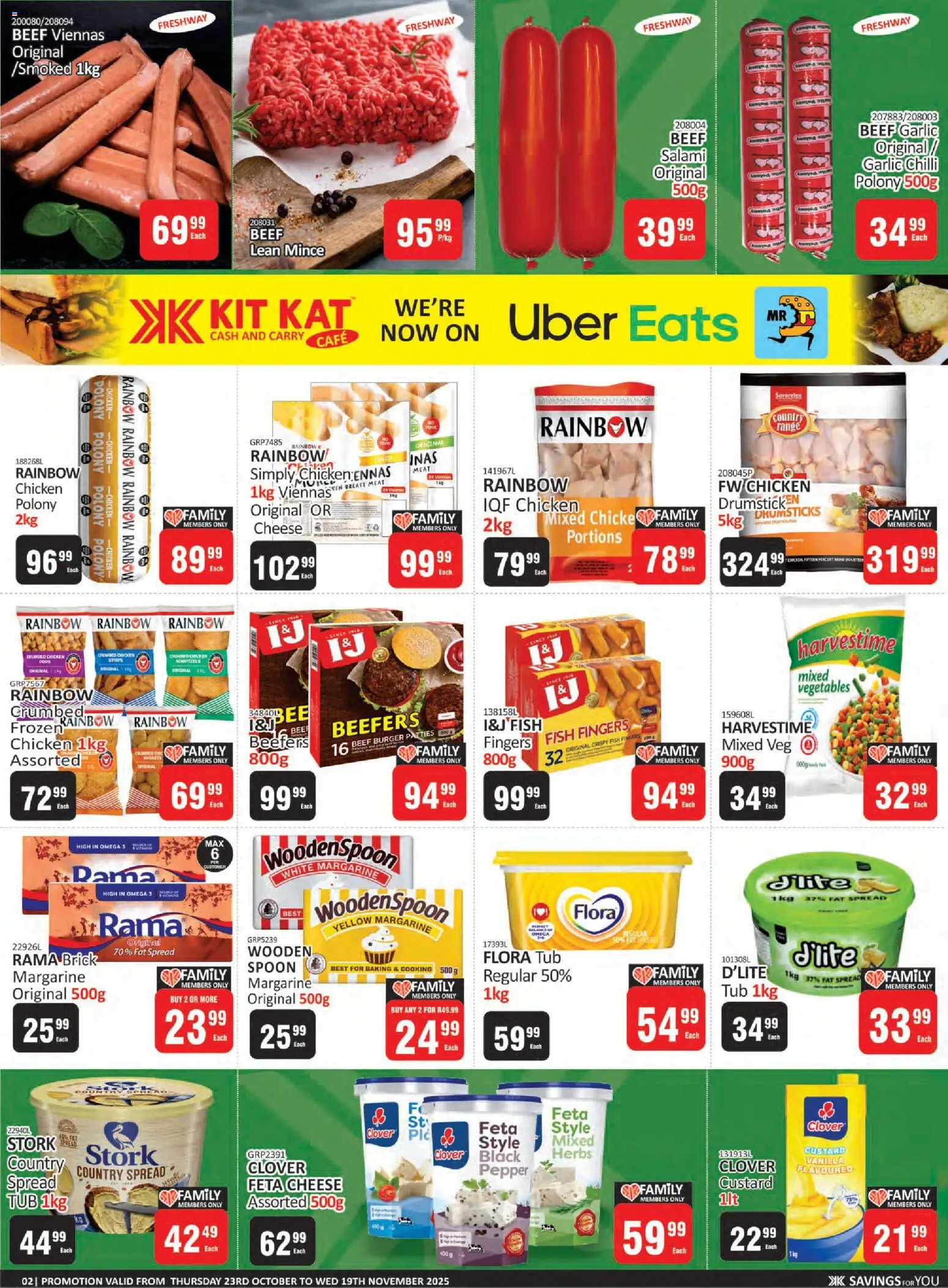 New KIT KAT Cash & Carry catalogue – valid from 23.10.2025 | Page: 2 | Products: Custard, Chicken, Vegetables, Máscara de pestañas