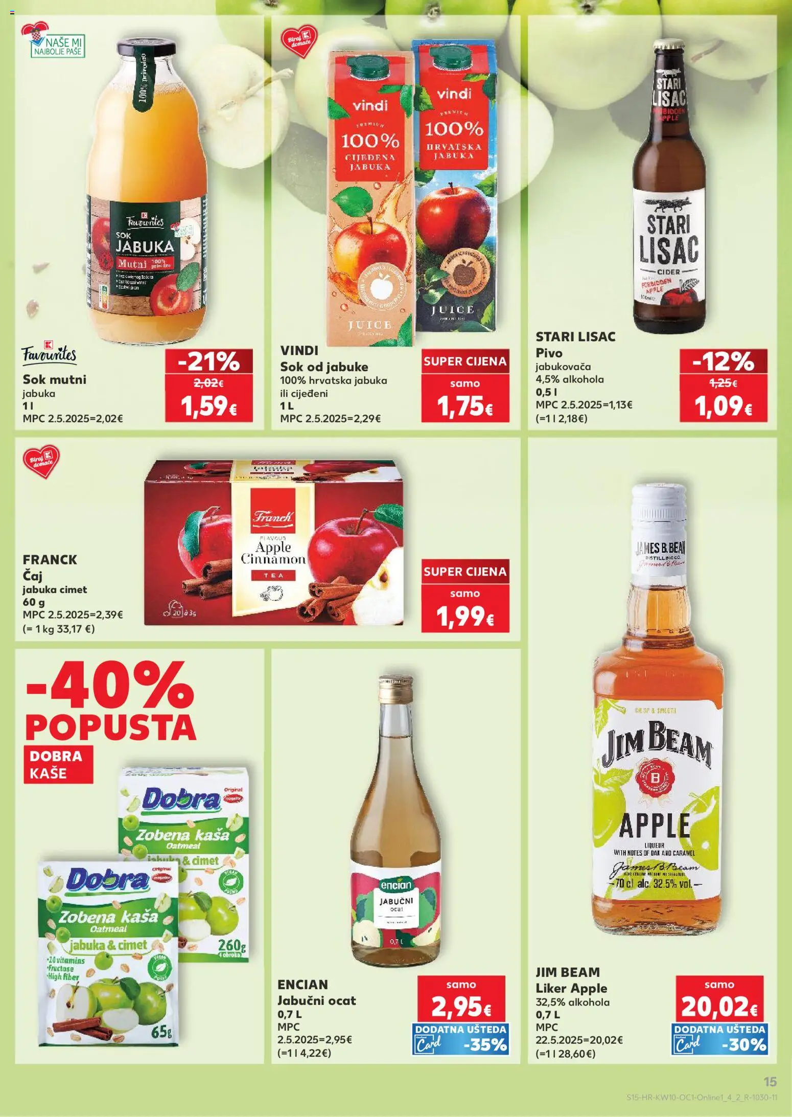 Kaufland katalog | vrijedi od 04.03.2026 | Stranica: 15 | Proizvodi: Jabuke, Čaj, Ocat, Jabuka