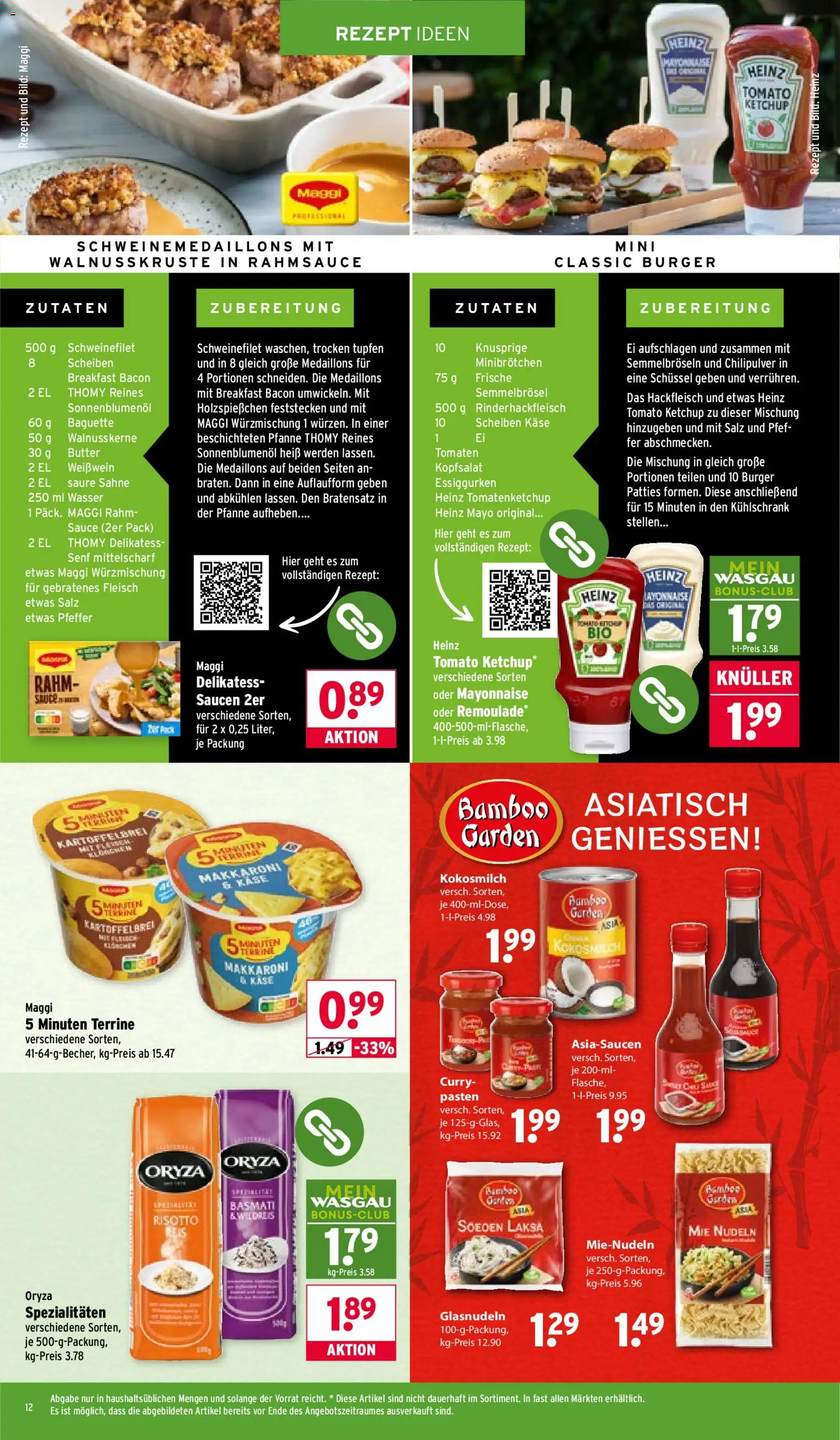 Wasgau Prospekt 	 – gültig ab 19.01.2026 | Seite: 12 | Produkte: Maggi, Butter, Burger, Baguette