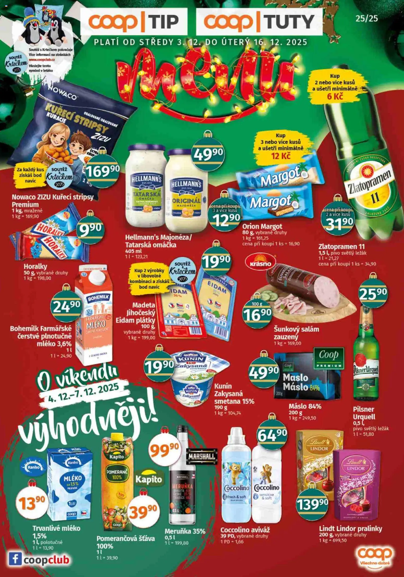 Konzum leták od 03.12.2025 | Strana: 1 | Produkty: Máslo, Smetana, Horalky, Tatarská omáčka