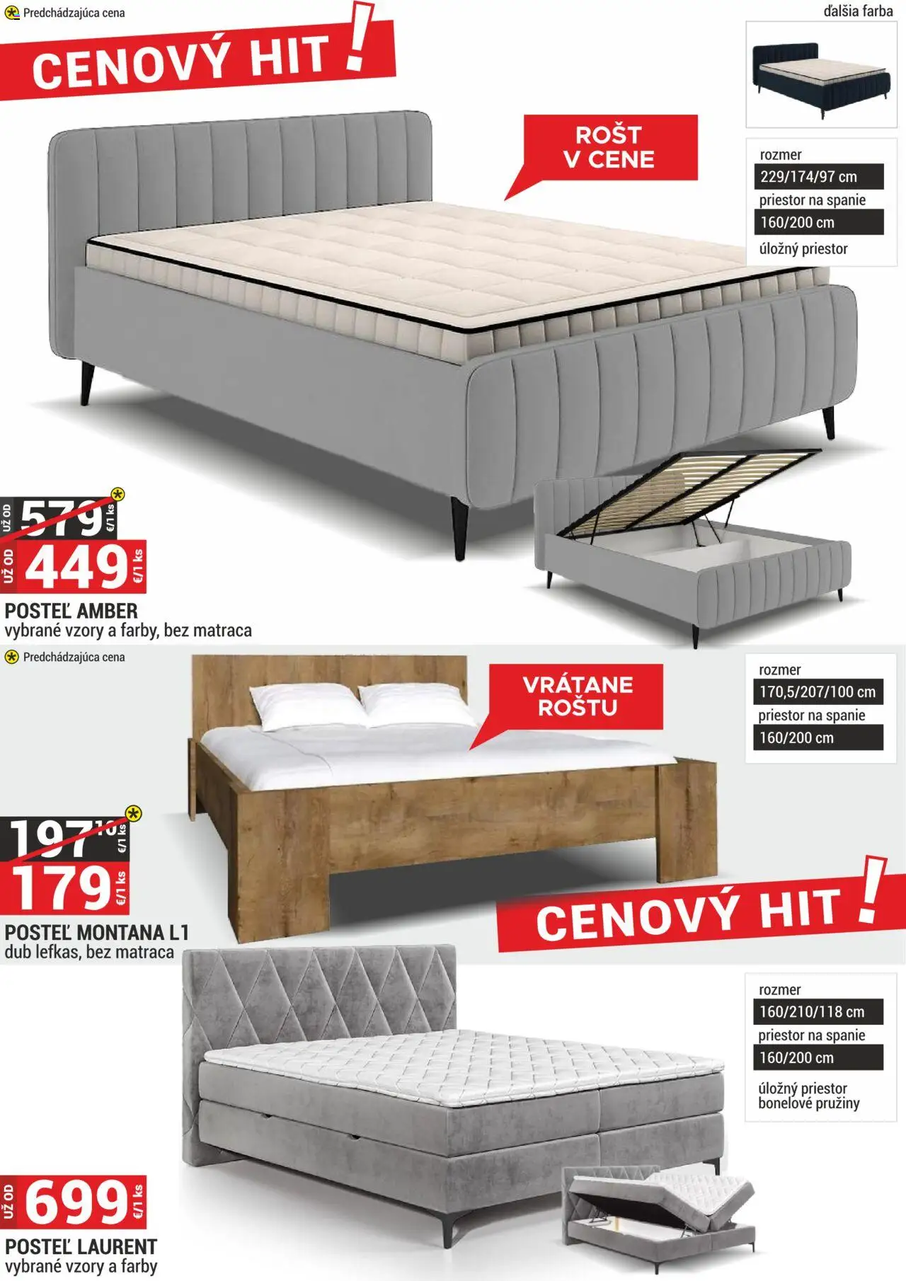 Merkury Market nábytok, sedačky, matrace │ platný od 01.08.2025 | Strana: 36 | Produkty: Posteľ, Rošt