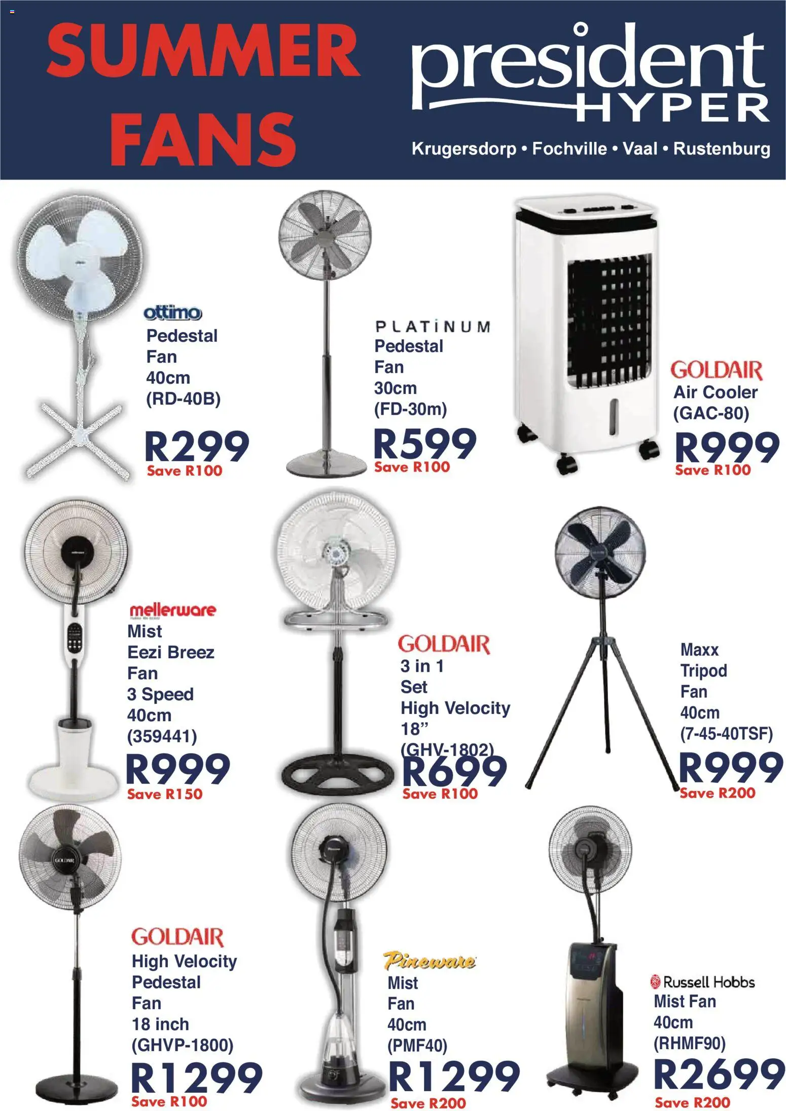 New President Hyper catalogue – valid from 05.01.2026 | Page: 2 | Products: Pedestal, Fan, Cooler, Air cooler