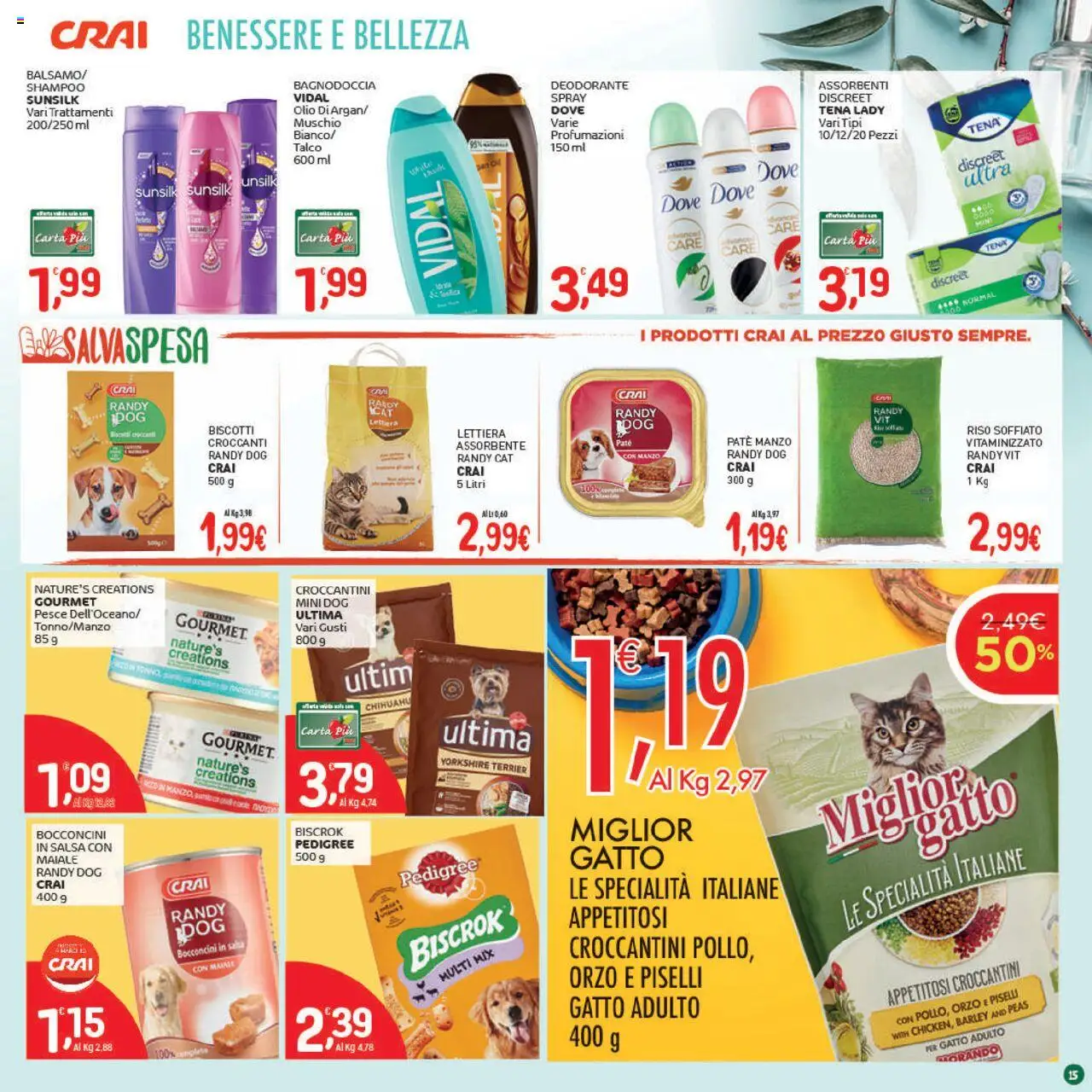 Volantino CRAI del 18.09.2025 | Pagina: 15 | Prodotti: Deodorante, Pesce, Biscotti, Olio