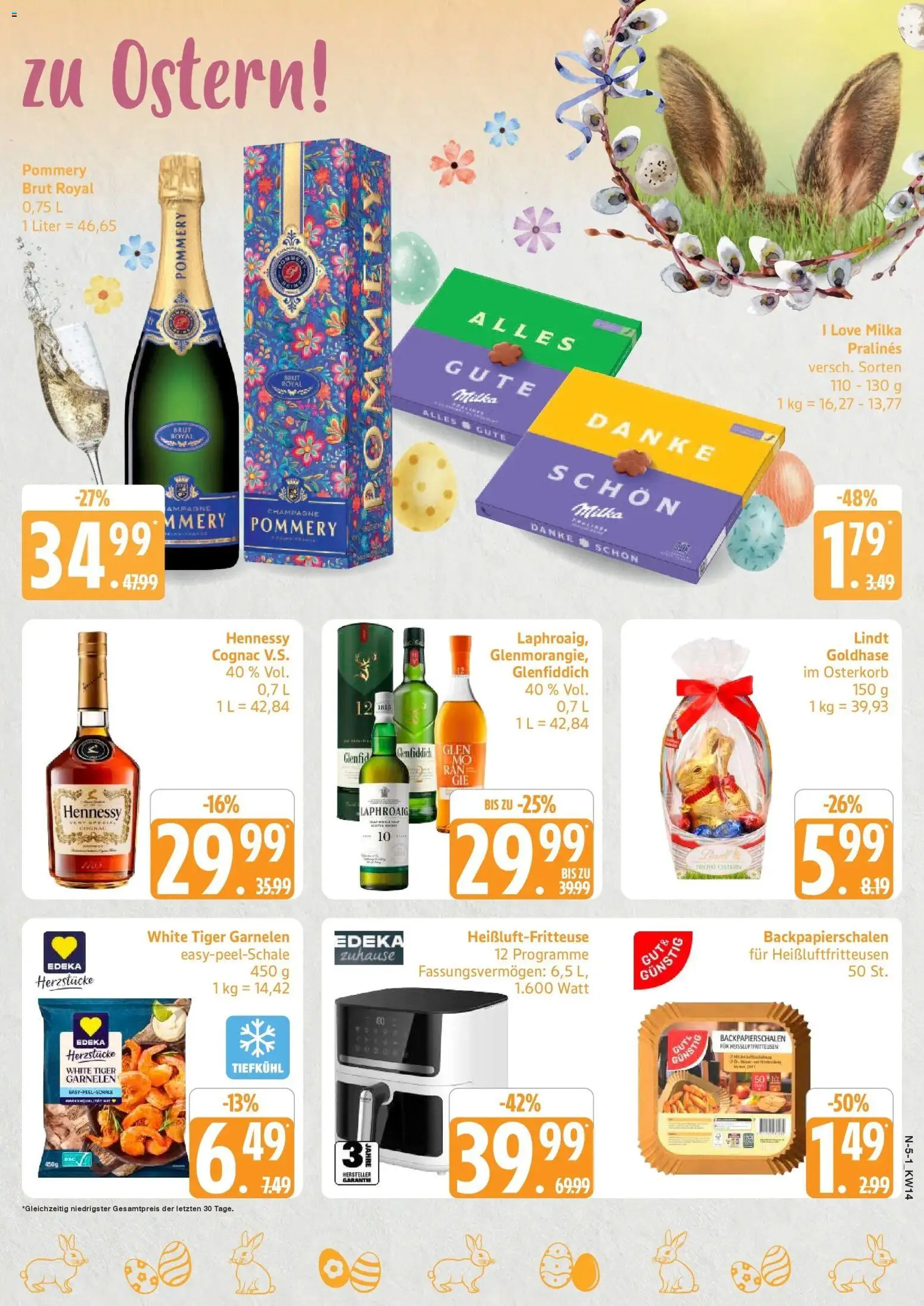 Edeka prospekt Rostock	 – gültig ab 30.03.2026 | Seite: 5 | Produkte: Whisky, Lindt, Tiger garnelen, Heißluftfritteuse