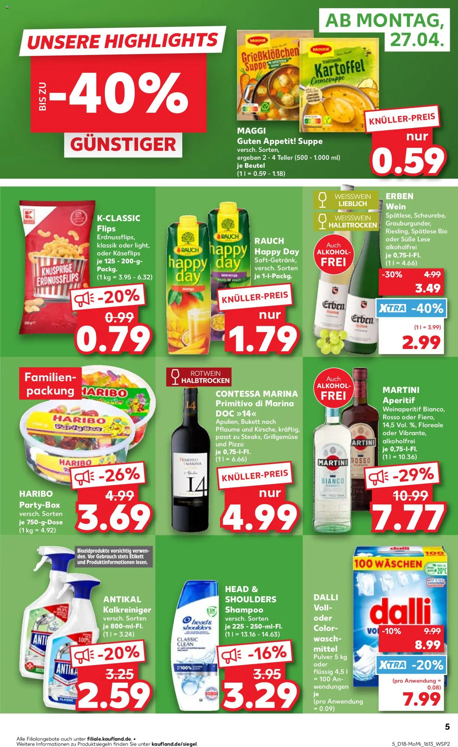 Kaufland Prospekt Hannover	 – gültig ab 27.04.2026 | Seite: 5 | Produkte: Martini, Weißwein, Head & shoulders, Shampoo