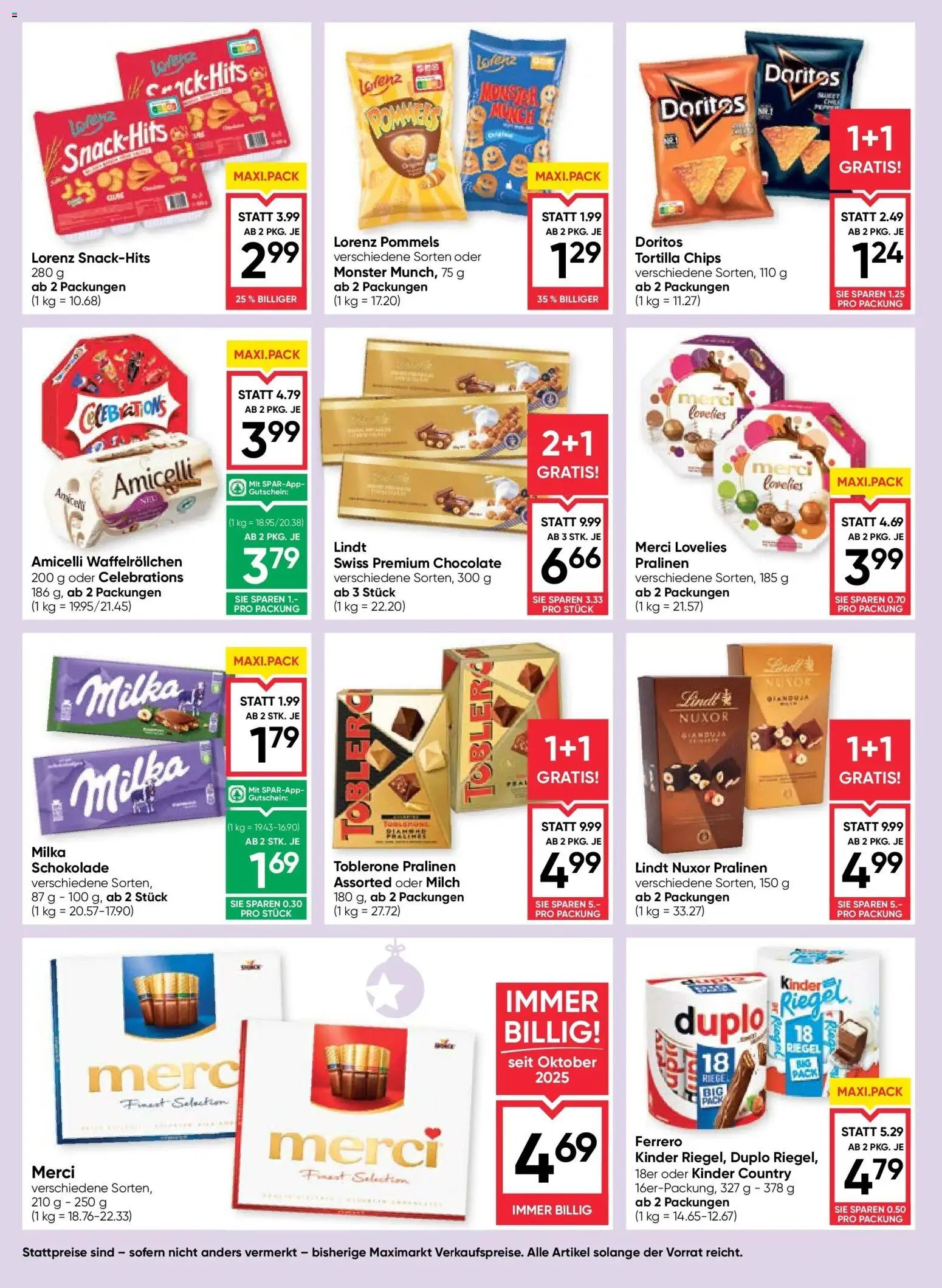 Maximarkt Anif, Bruck An Der Glocknerstraße gültig ab 11.12.2025 | Seite: 12 | Produkte: Chips, Milch, Schokolade