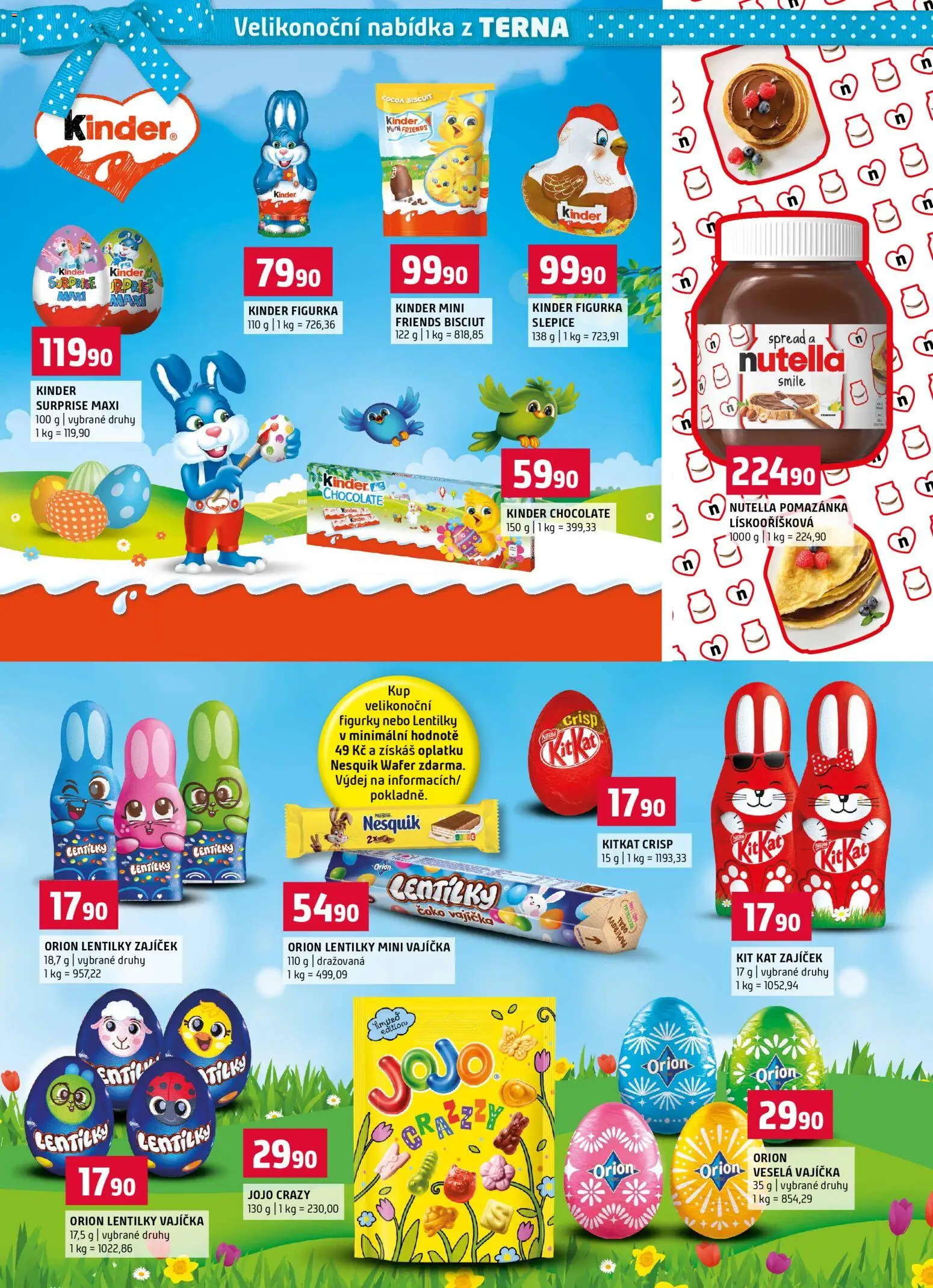 Terno leták - Jarní speciál od 10.03.2026 | Strana: 6 | Produkty: Vajíčka, Pomazánka, Kinder, Lentilky