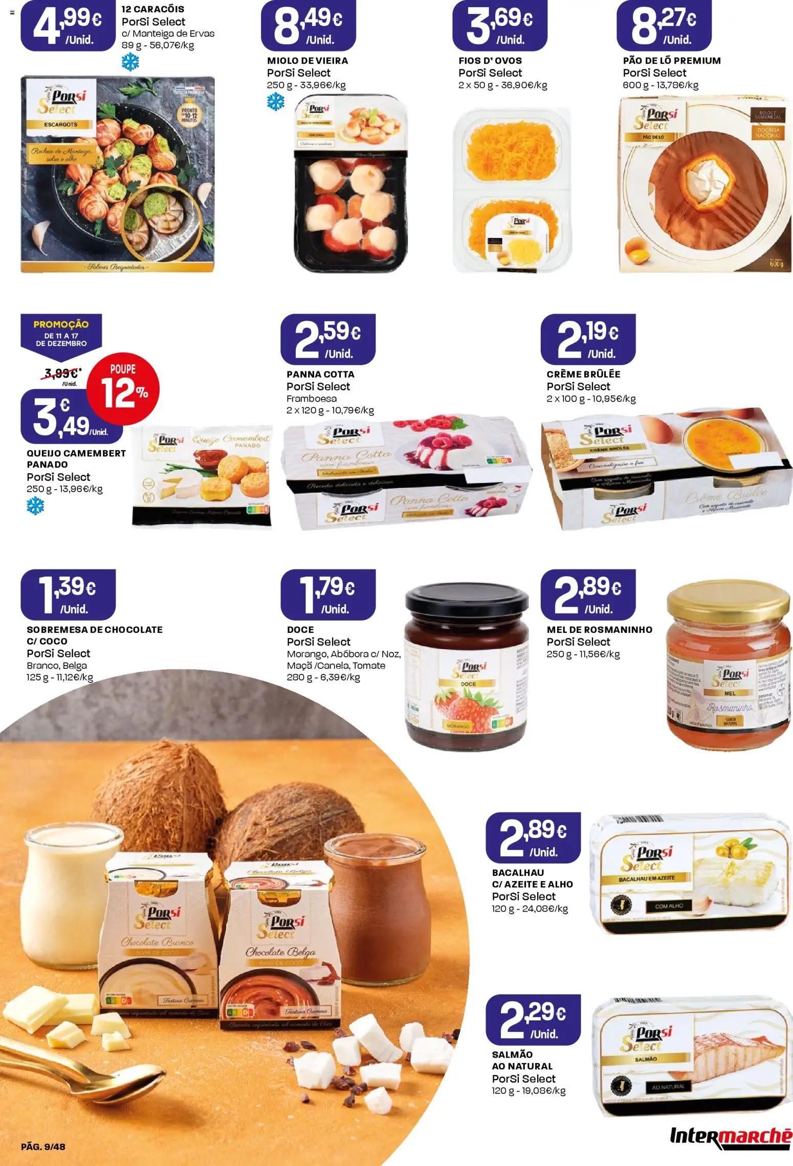 Intermarché folheto │ válido de 11.12.2025 | Página: 9 | Produtos: Azeite, Queijo, Chocolate, Creme