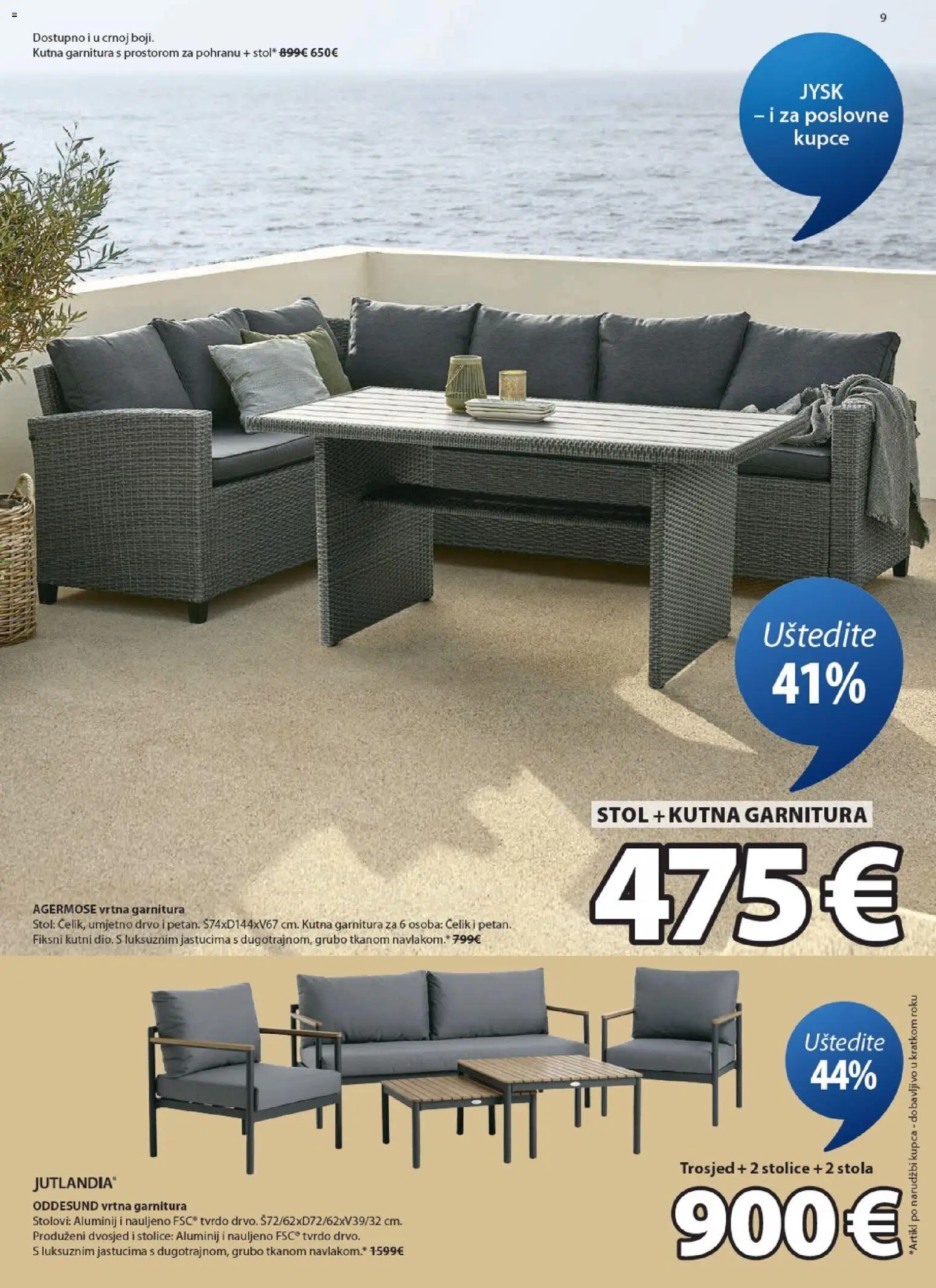 JYSK katalog | vrijedi od 04.03.2026 | Stranica: 9 | Proizvodi: Trosjed, Vrtna garnitura, Kutna garnitura, Dvosjed