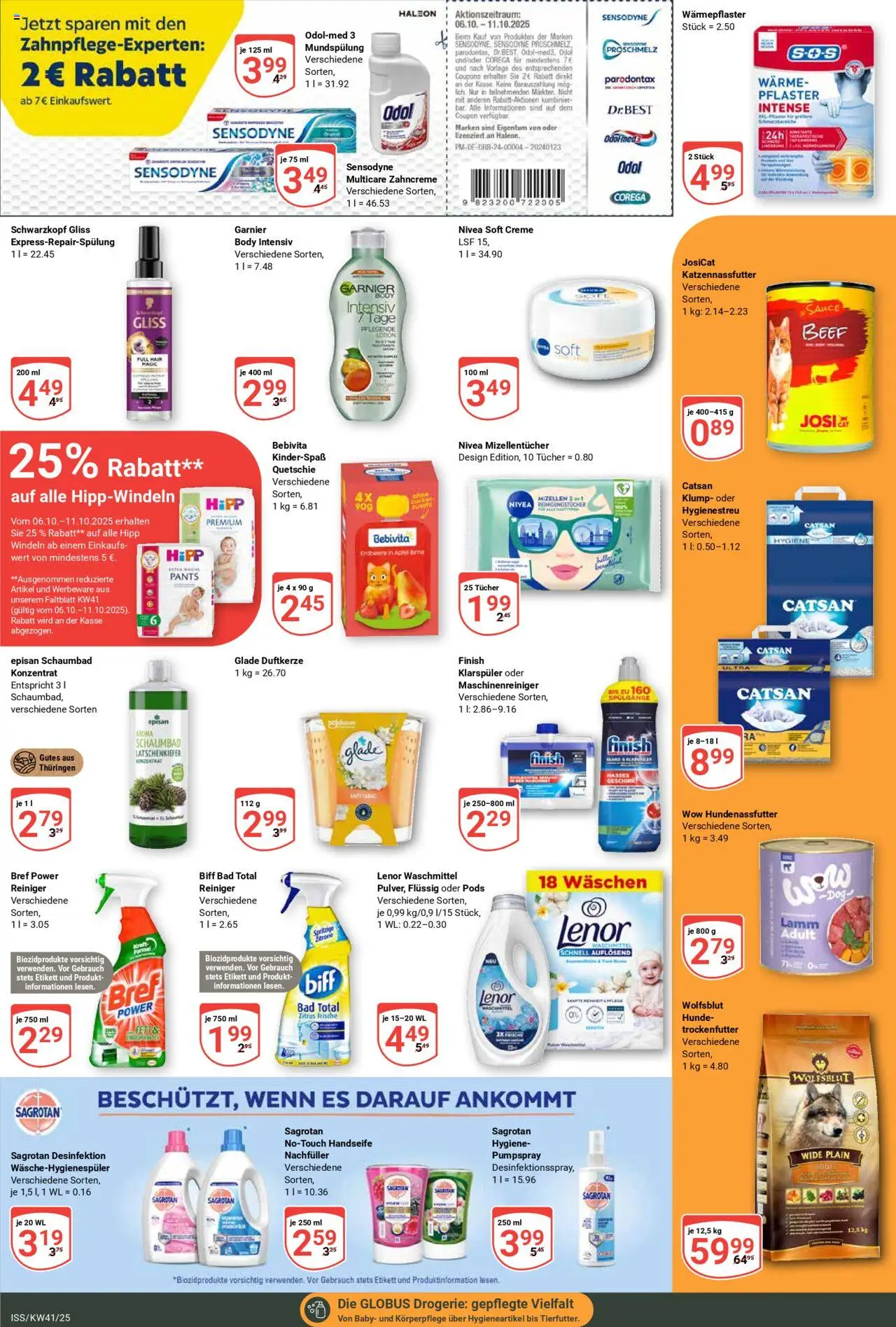 Globus Prospekt 	 – gültig ab 06.10.2025 | Seite: 20 | Produkte: Catsan, Finish, Creme, Klarspüler