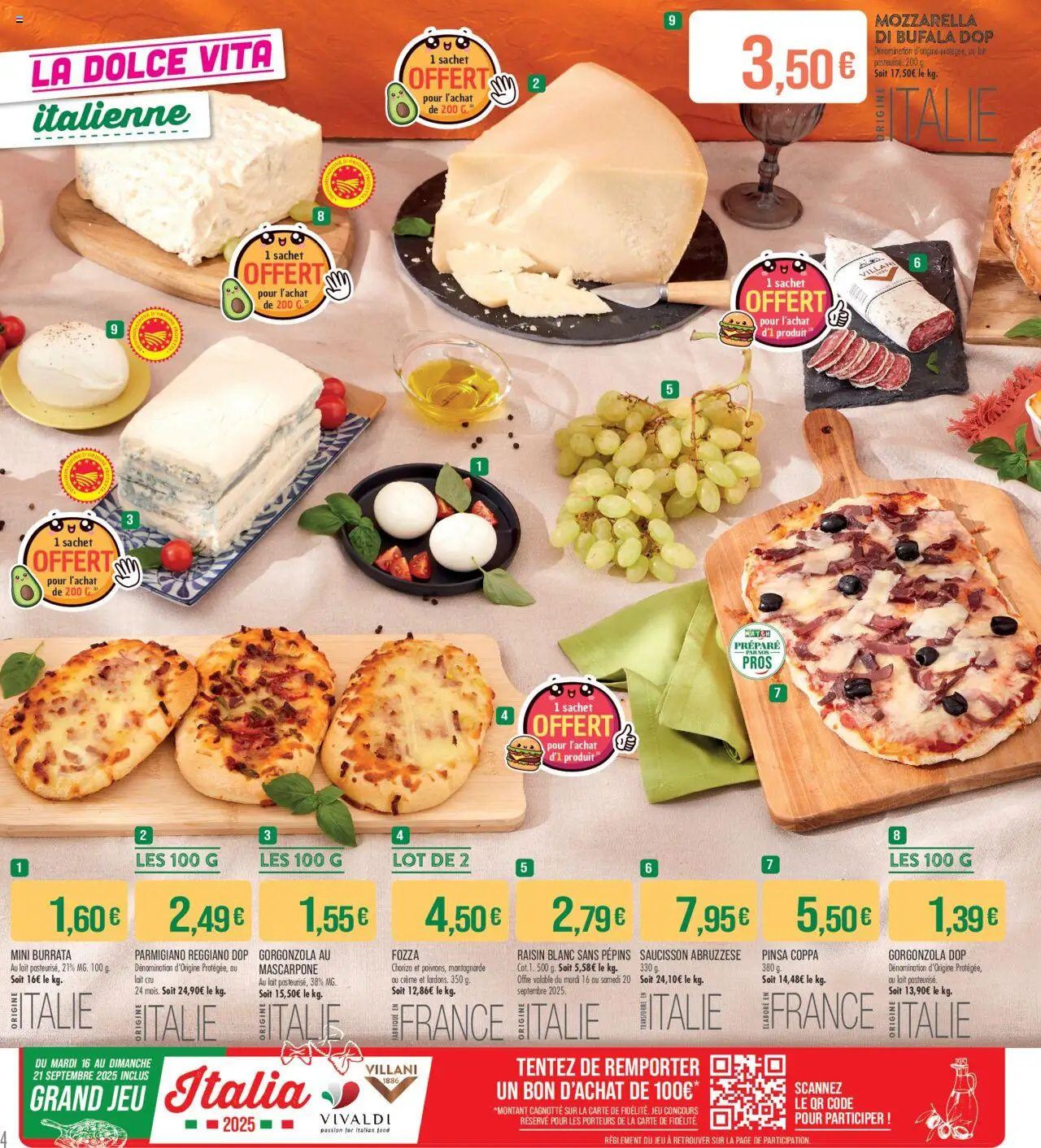  | Page: 4 | Produits: Pinsa, Saucisson, Lait, Burrata