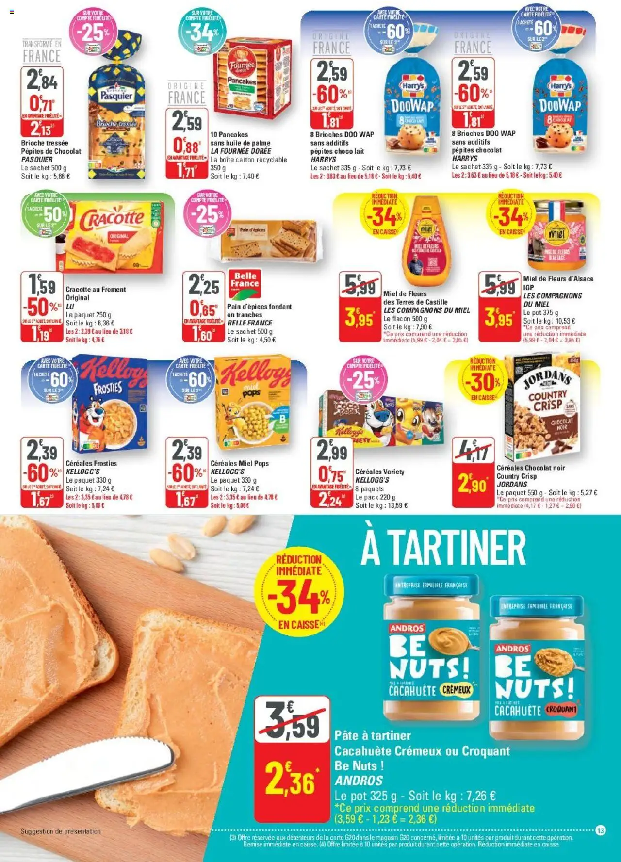  | Page: 13 | Produits: Cacahuète, Pâte à tartiner, Miel, Céréales