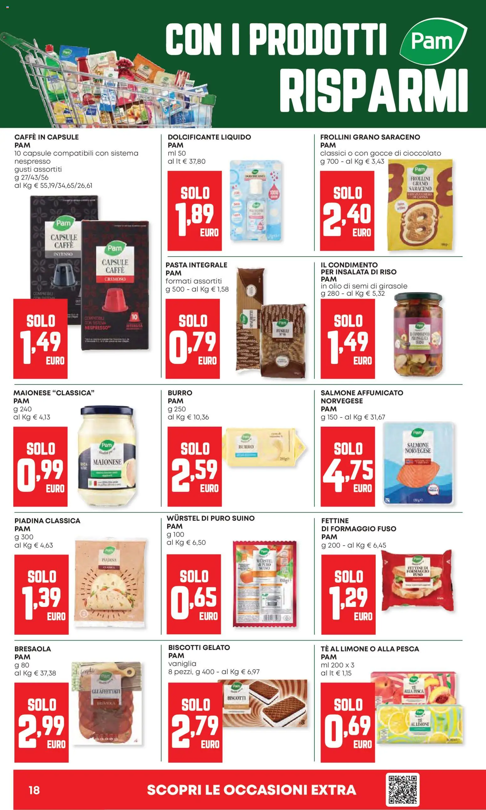 Volantino PAM del 23.04.2026 | Pagina: 18 | Prodotti: Dolcificante, Salmone, Olio, Olio di semi di girasole