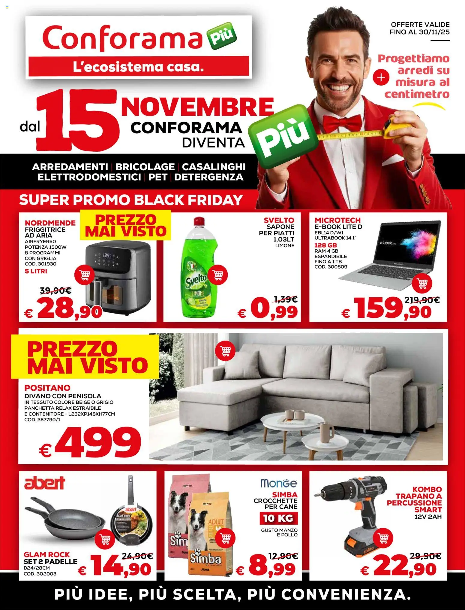 Volantino Conforama del 15.11.2025 | Pagina: 1 | Prodotti: Sapone, Pollo, Contenitore, Friggitrice