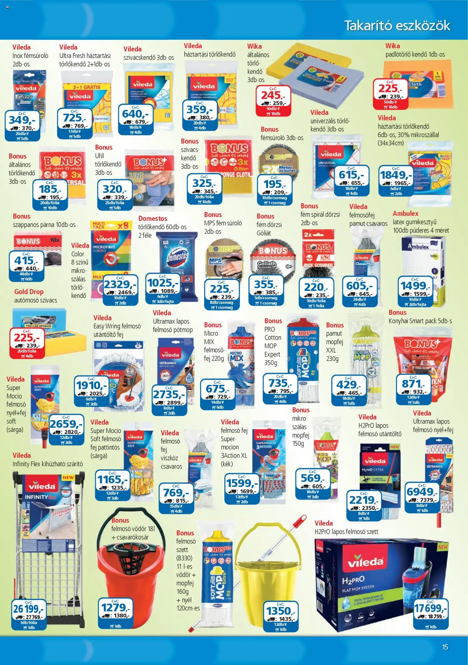 ÁRKLUB akciós ujság - amely érvényes a következő dátumtól: 01.02.2026 | Oldal: 15 | Termékek: Kendő, Párna, Felmosófej, Gumikesztyű