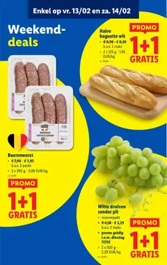 Halve baguette wit, 2-pack of white baguette halves, 2 x 125 g - Voorbeeld van een folder van Lidl, geldig van 11.02.2026 | Pagina: 56