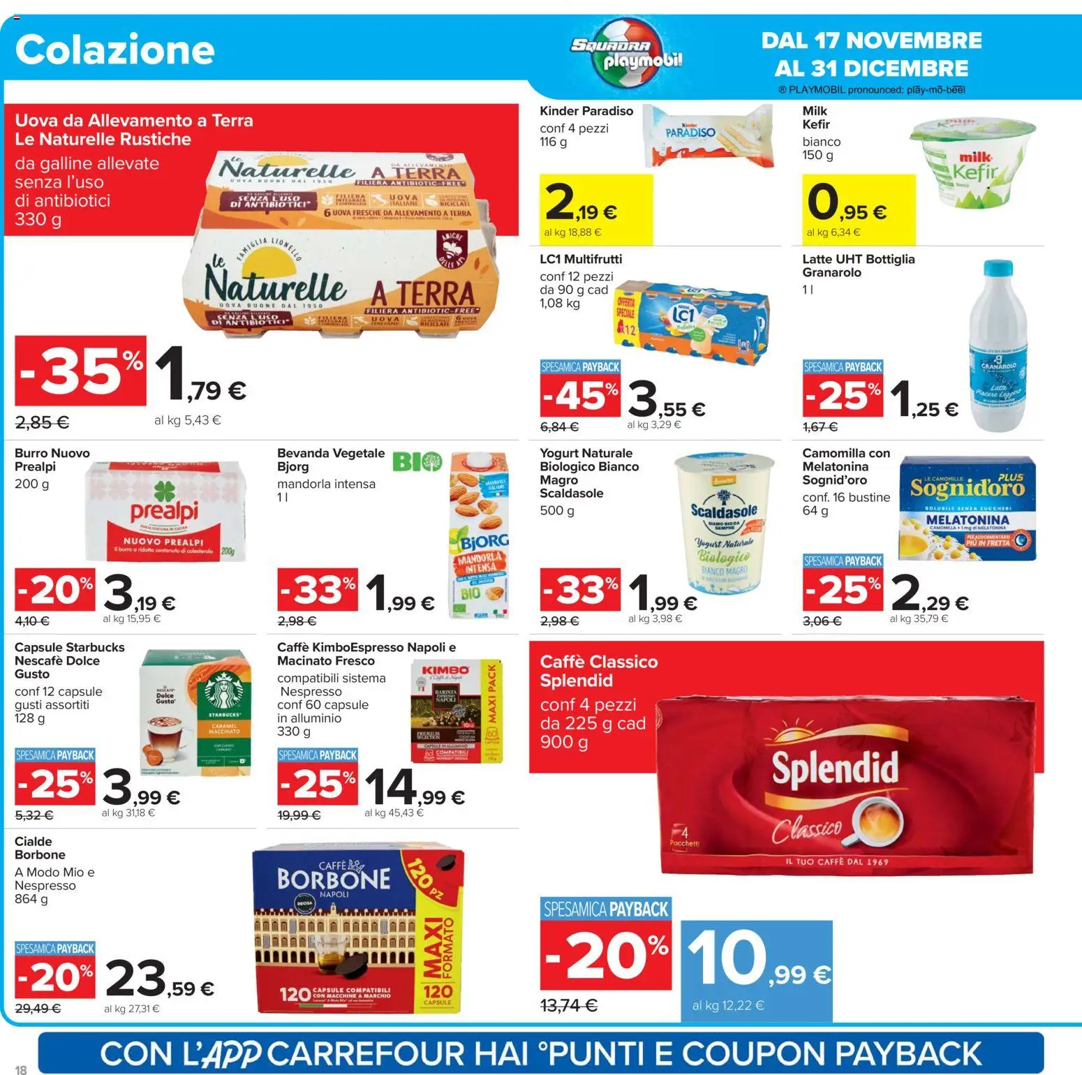 Volantino Carrefour del 17.11.2025 | Pagina: 18 | Prodotti: Latte, Alluminio, Macinato, Terra