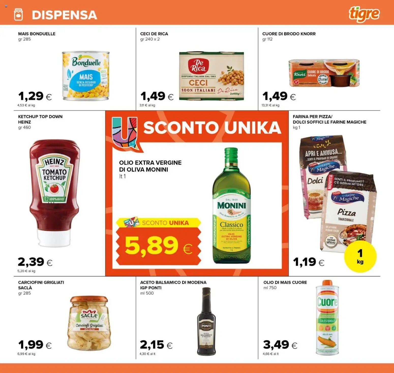 Volantino Tigre del 07.04.2026 | Pagina: 15 | Prodotti: Olio, Olive, Farina, Olio extra vergine