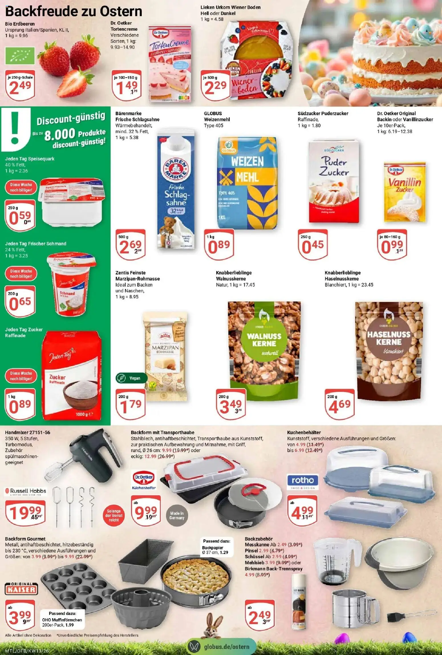 Globus prospekt Maintal-Dörnigheim	 – gültig ab 23.03.2026 | Seite: 20 | Produkte: Mehl, Weizenmehl, Pinsel, Speisequark