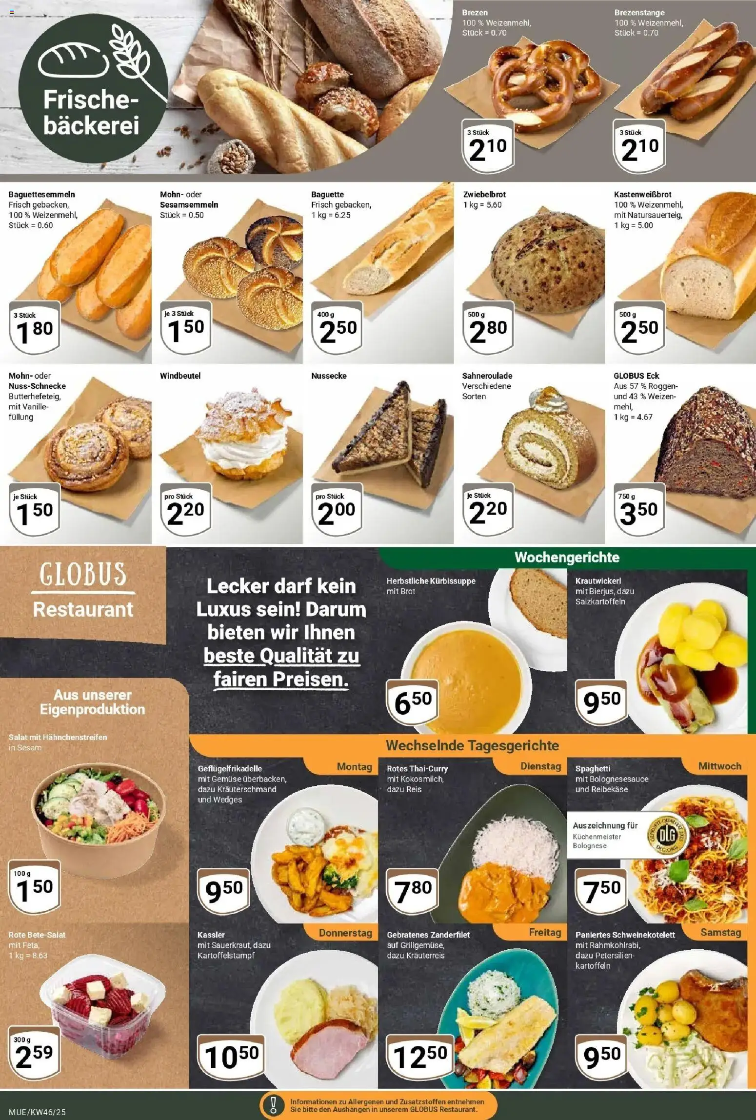 Globus prospekt Mühldorf	 – gültig ab 10.11.2025 | Seite: 5 | Produkte: Baguette, Kartoffeln, Reis, Salat