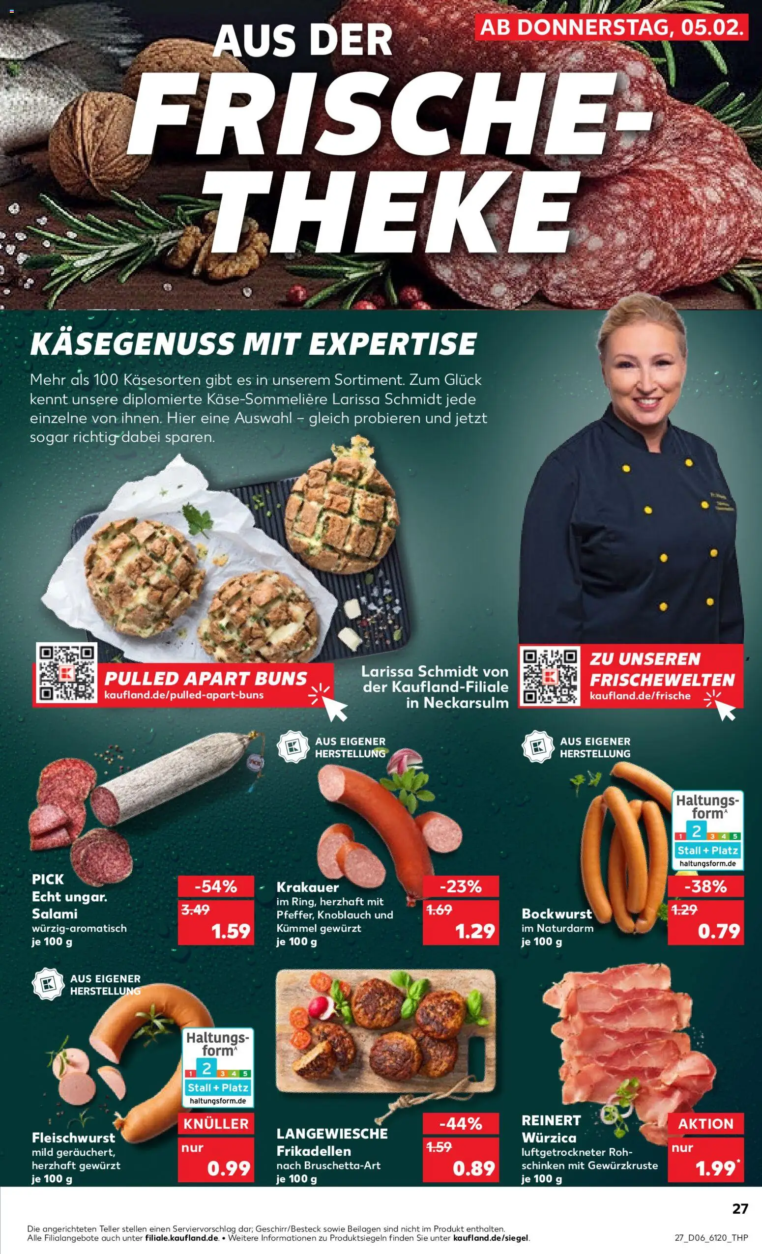 Kaufland prospekt Bremen	 – gültig ab 05.02.2026 | Seite: 27 | Produkte: Bockwurst, Knoblauch, Salami, Schinken