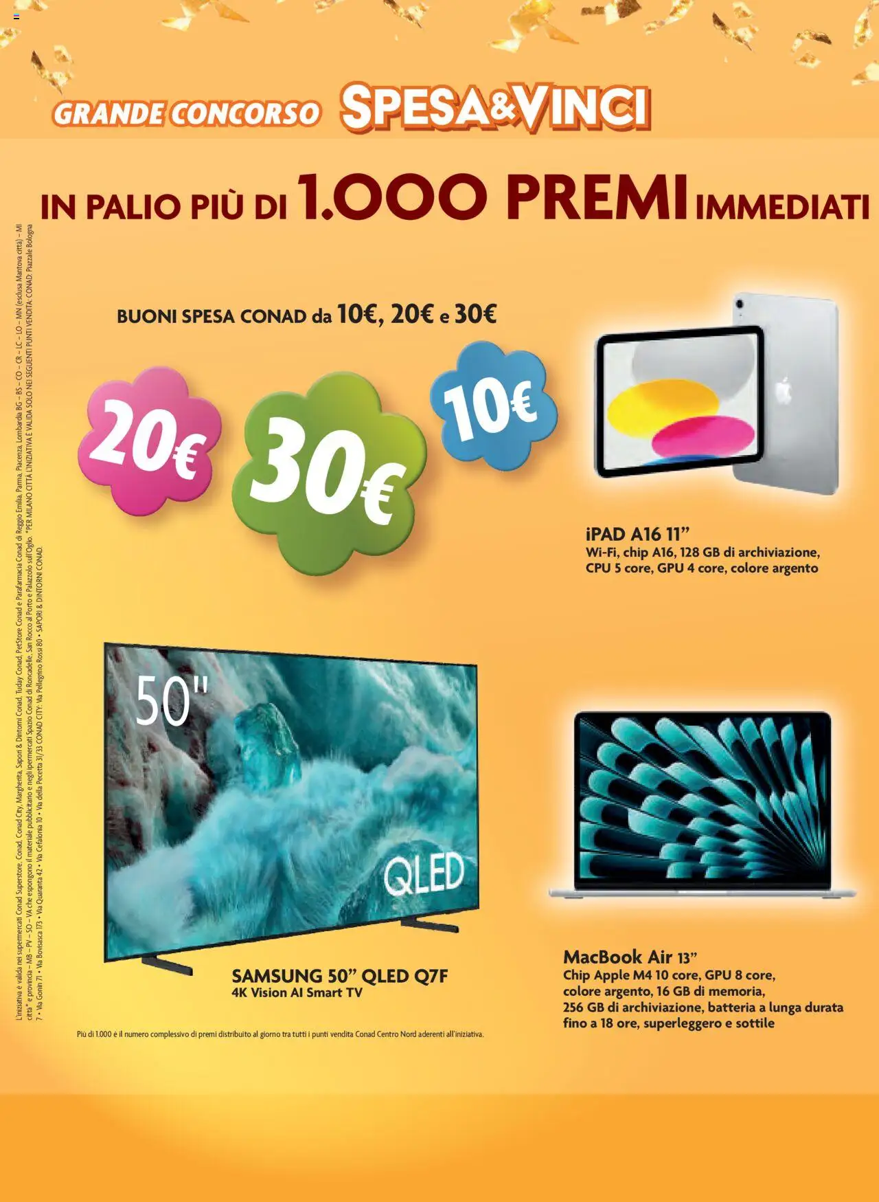 Volantino Conad del 22.10.2025 | Pagina: 4 | Prodotti: Macbook air, smart TV, TV, Batteria