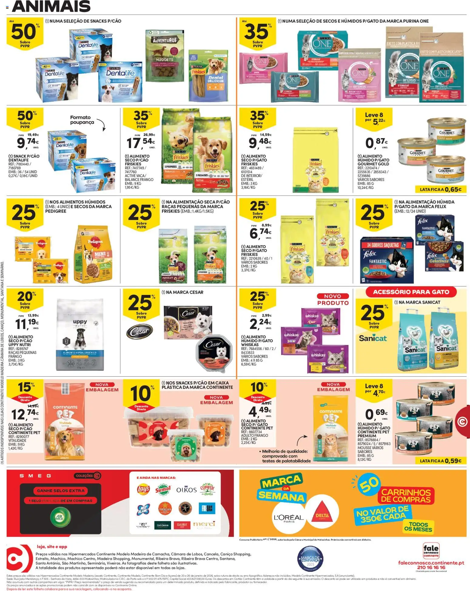 Continente - Madeira │ válido de 20.01.2026 | Página: 16 | Produtos: Purina one, Frango, Pá, Nuggets