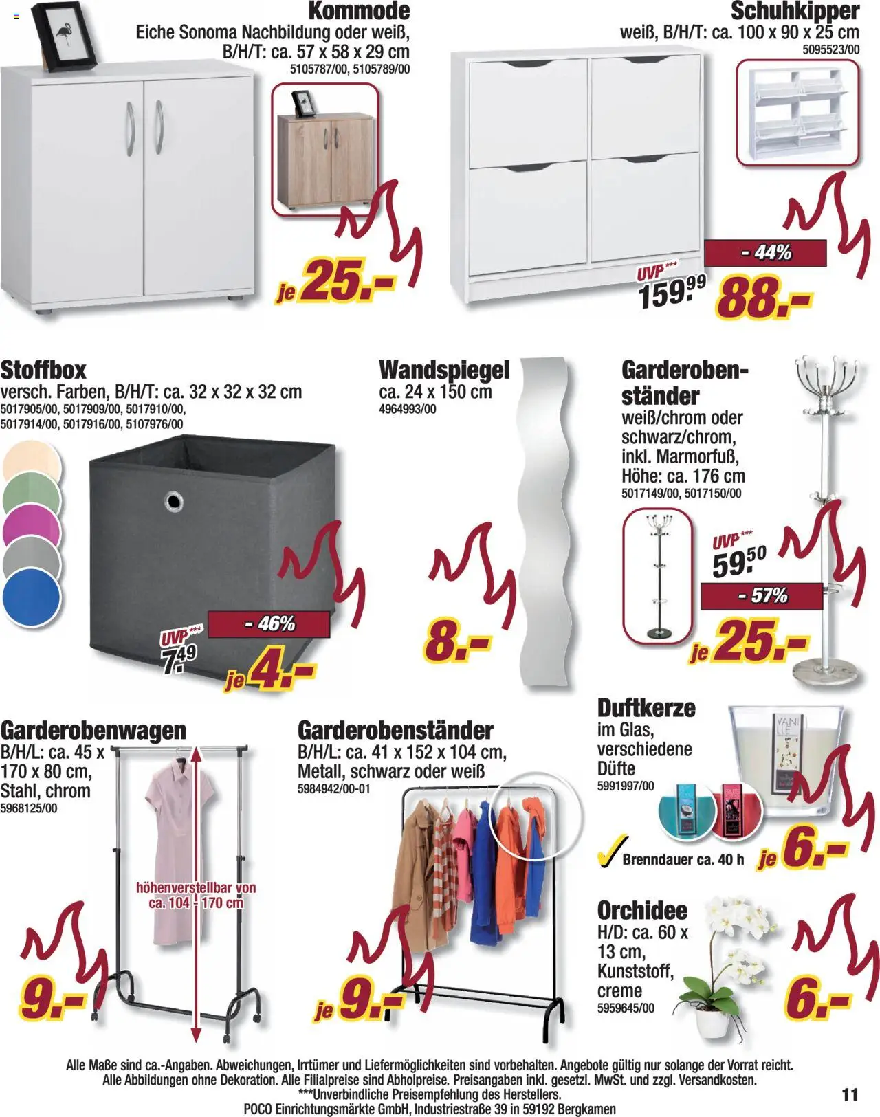 Poco Hot Deals - gültig ab dem 26.07.2025 | Seite: 11 | Produkte: Kommode, Wandspiegel, Schuhkipper, Creme