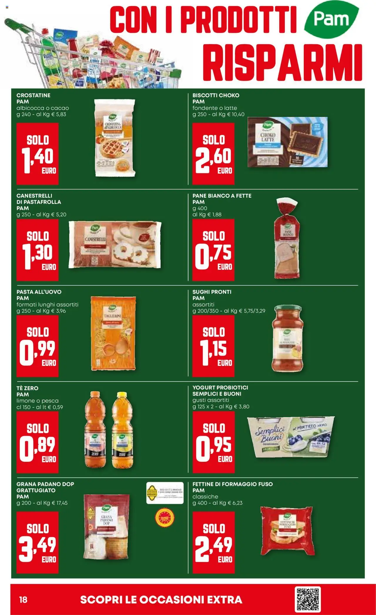 Volantino PAM del 09.10.2025 | Pagina: 18 | Prodotti: Latte, Limone, Grana Padano, Cacao