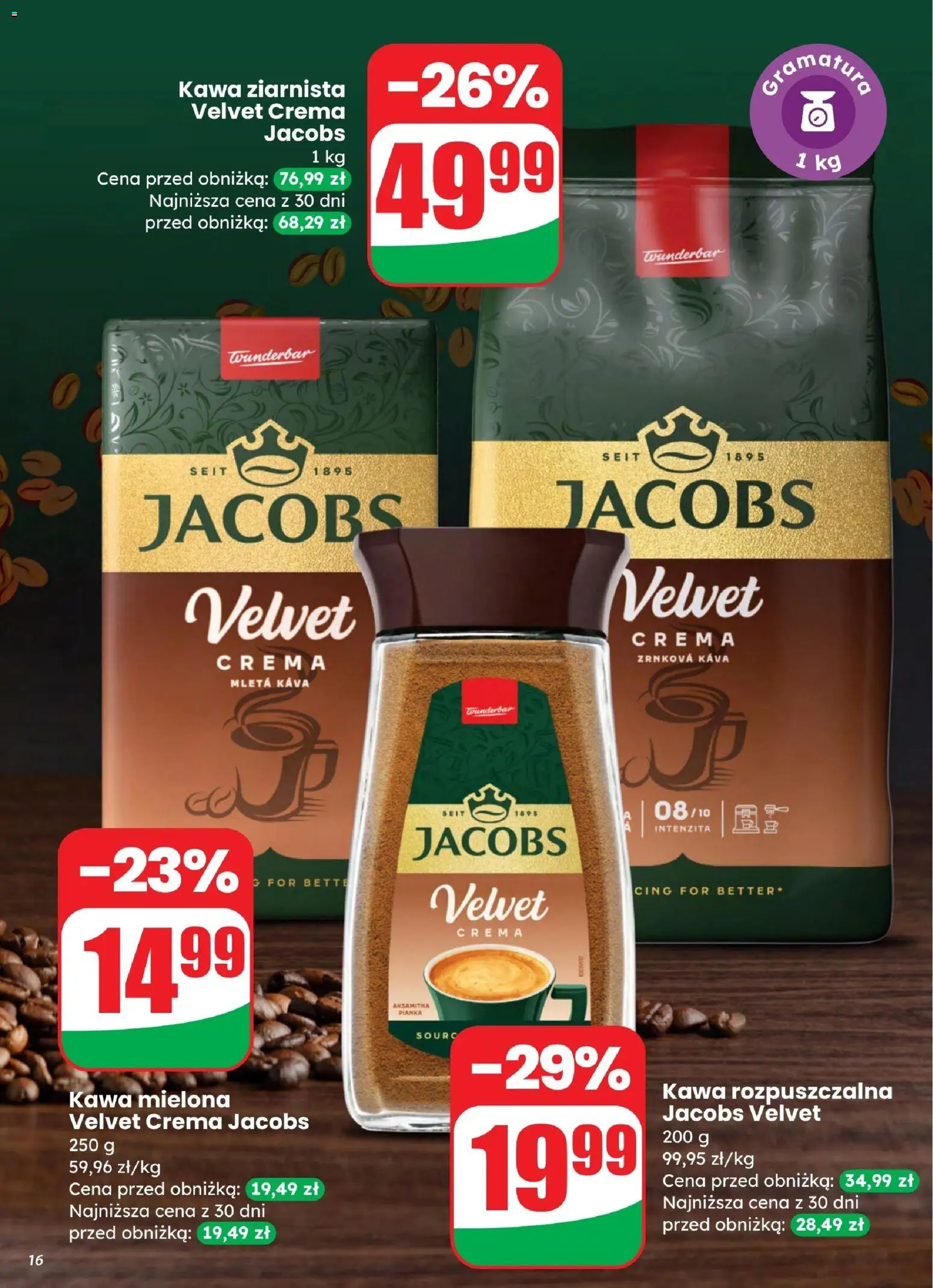 Dino gazetka od 25.03.2026 | Strona: 16 | Produkty: Kawa ziarnista, Kawa rozpuszczalna, Kawa