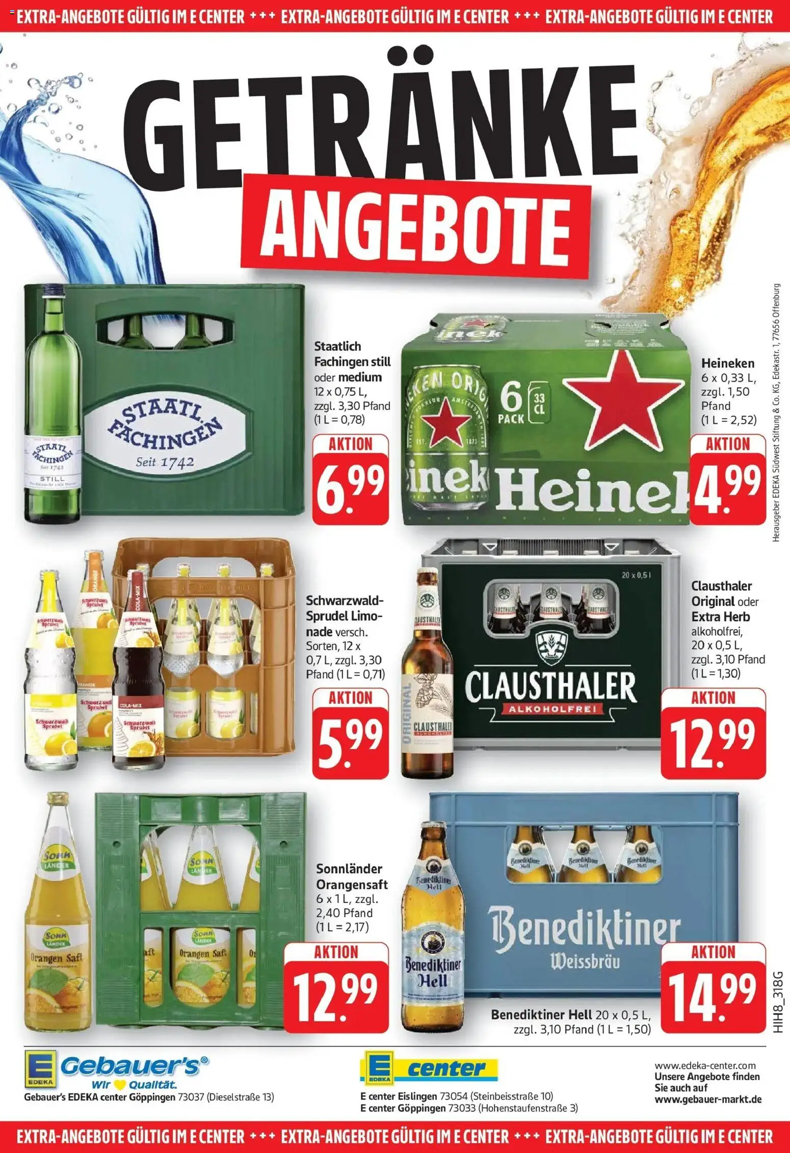 E center Prospekt Göppingen	 – gültig ab 05.04.2026 | Seite: 28 | Produkte: Orangen, Orangensaft, Heineken, Saft