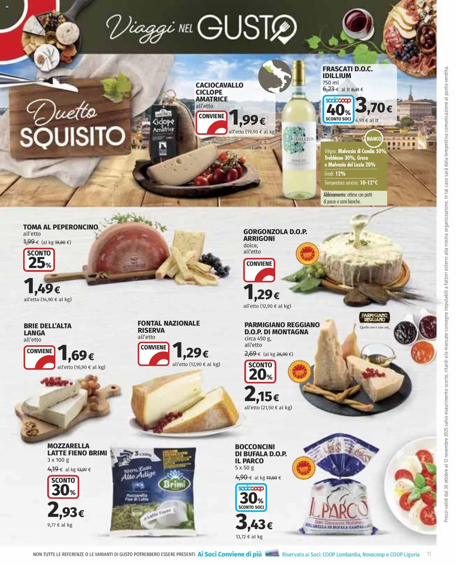 Volantino COOP del 30.10.2025 | Pagina: 11 | Prodotti: Pesce, Mozzarella, Latte, Parmigiano reggiano