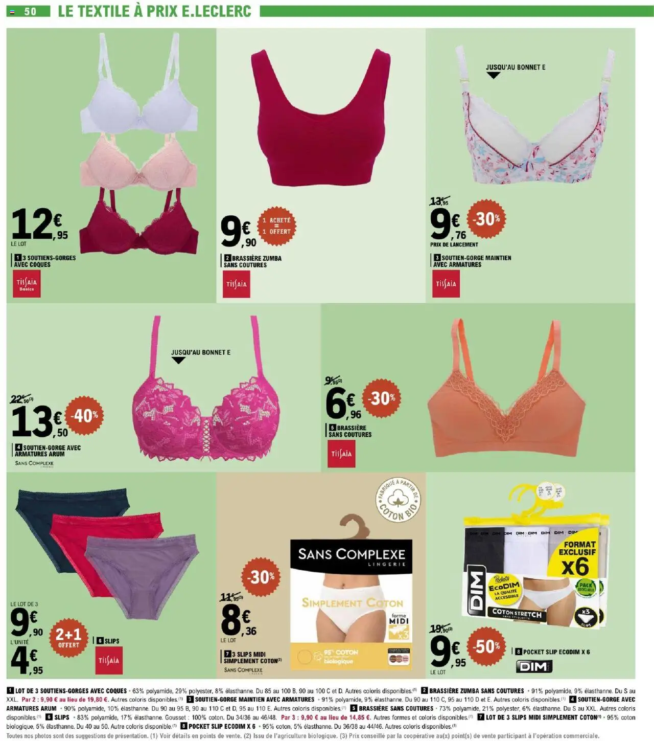  | Page: 50 | Produits: Bonnet, Coton, Soutien-gorge, Slips