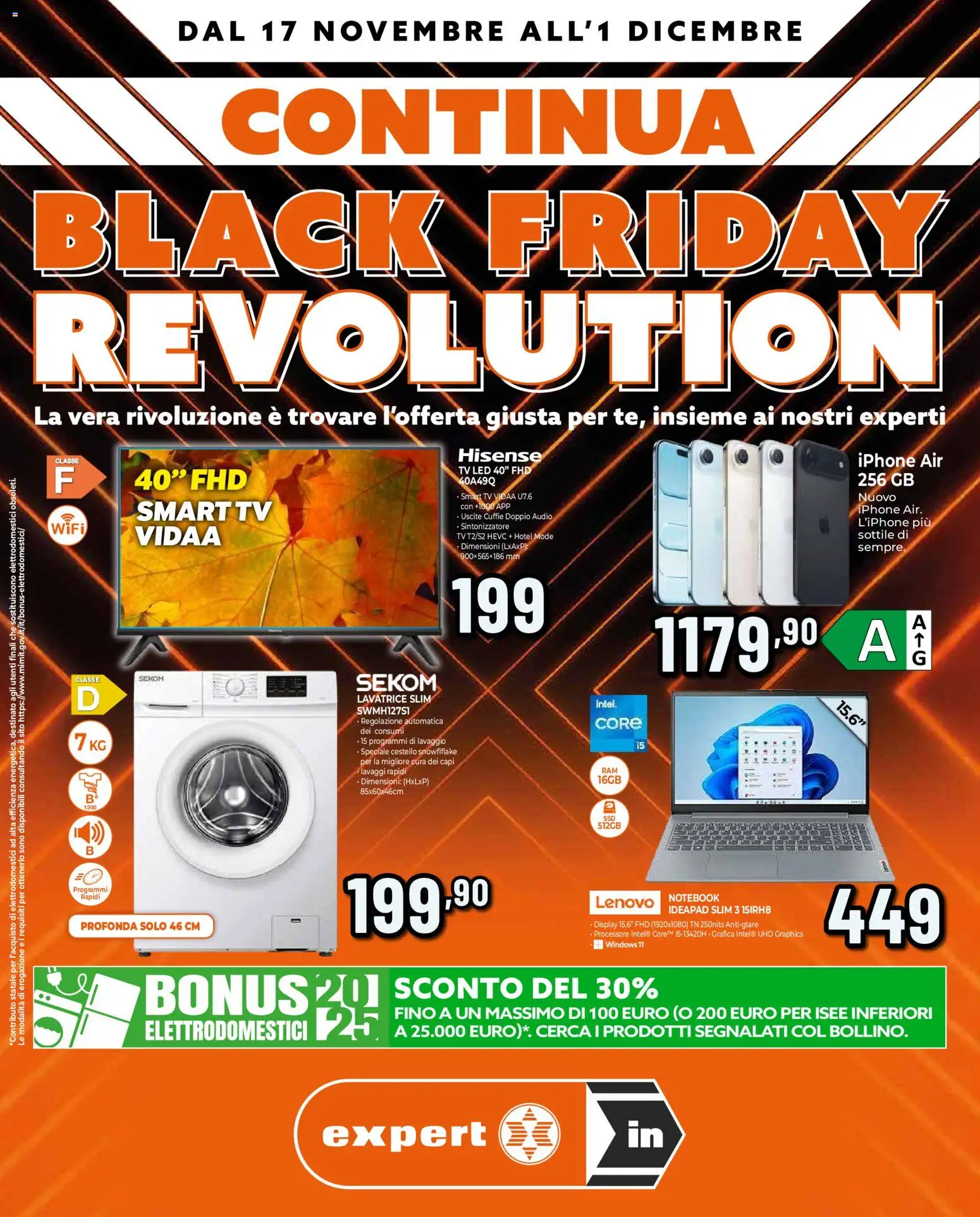 Volantino Ipercoop del 17.11.2025 | Pagina: 1 | Prodotti: smart TV, Lavatrice, TV, Cuffie